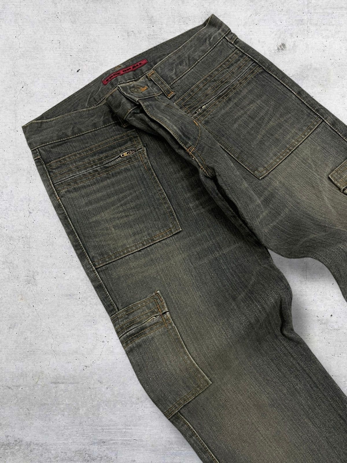 Tornado Mart VINTAGE EDGE ON ALL JAPAN DESIGNER 90S FLARED MUDWASH DENIM Size US 29 - 7 Thumbnail