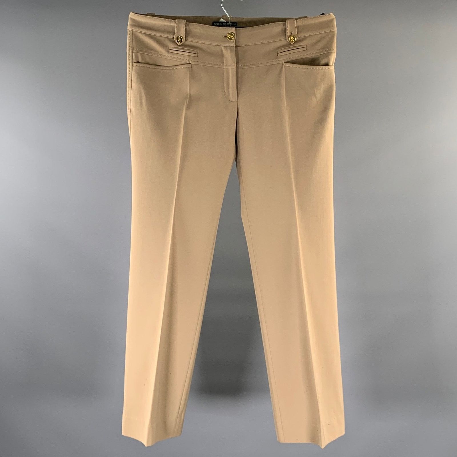 Dolce & Gabbana DOLCE & GABBANA Size 36 Khaki Wool Blend Dress Pants Size US 36 / EU 52 - 1 Thumbnail