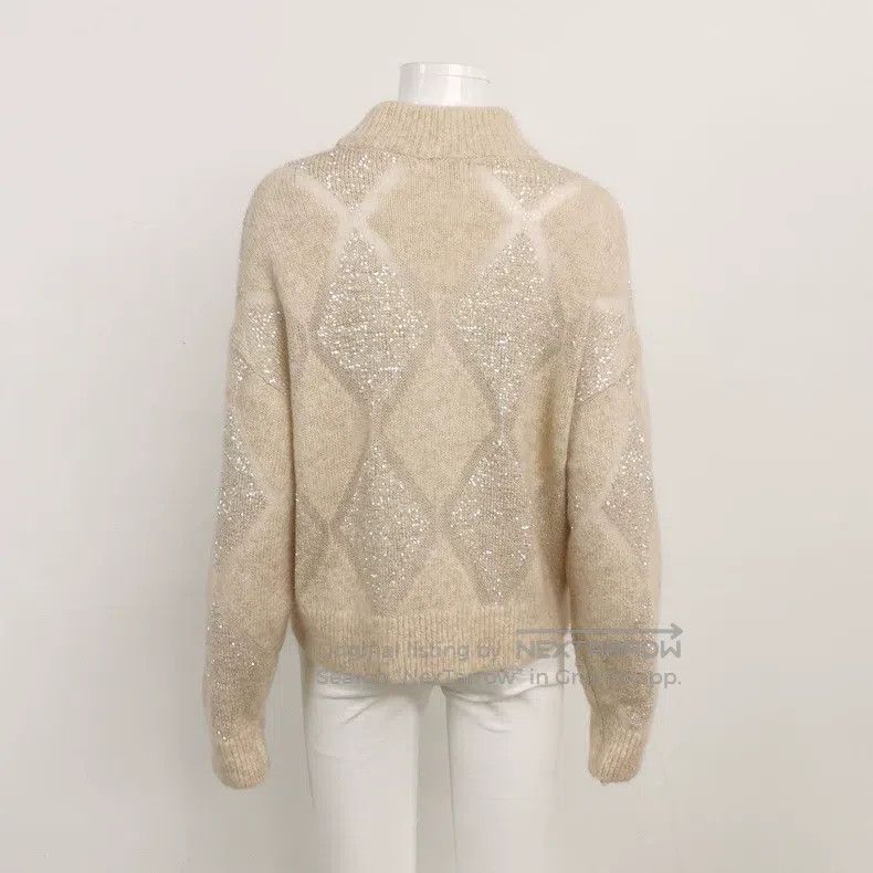 Brunello Cucinelli Brunello Cucinelli Wool and mohair blended sequin decorati Size M / US 6-8 / IT 42-44 - 2 Thumbnail