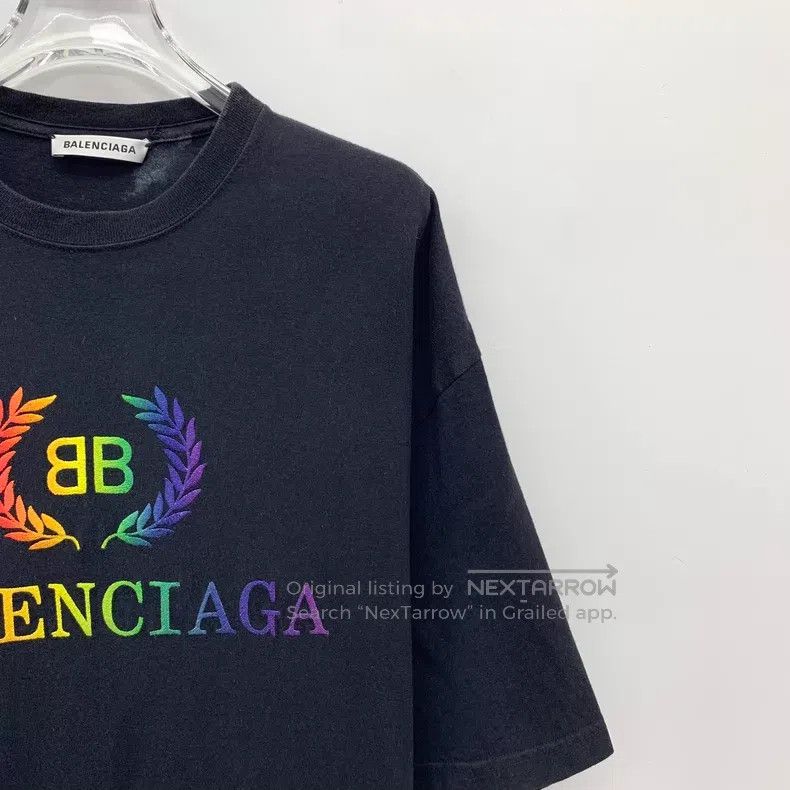 Balenciaga Balenciaga Black Logo Letter Embroidered Cotton Round Neck Size US M / EU 48-50 / 2 - 3 Thumbnail