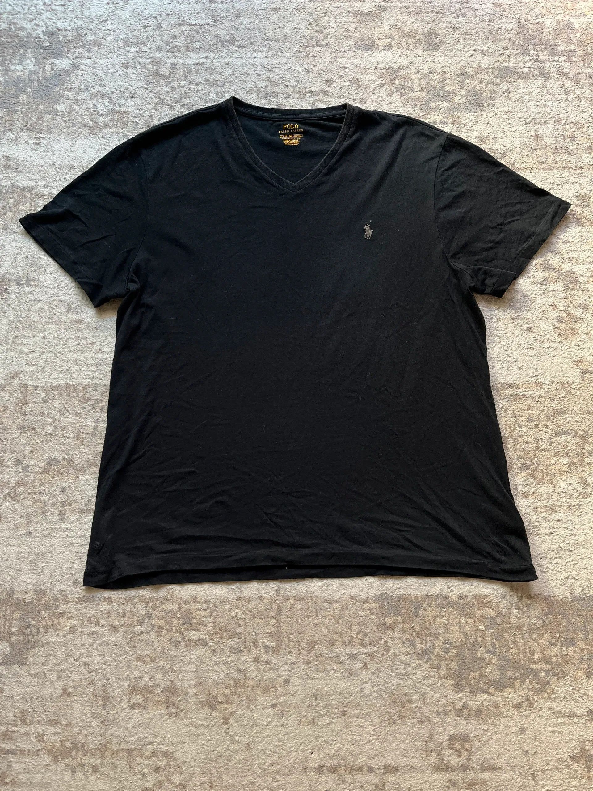 Polo Ralph Lauren Polo Ralph Lauren Sz XL Custom Slim Fit V-Neck Black T-Shirt Size US XL / EU 56 / 4 - 1 Thumbnail