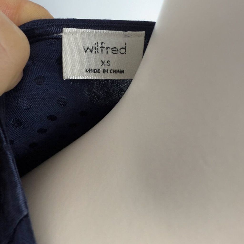 Other WILFRED ARITZIA Callie Satin Wrap Dotted Navy Mini Dress XS Size XS / US 0-2 / IT 36-38 - 9 Thumbnail
