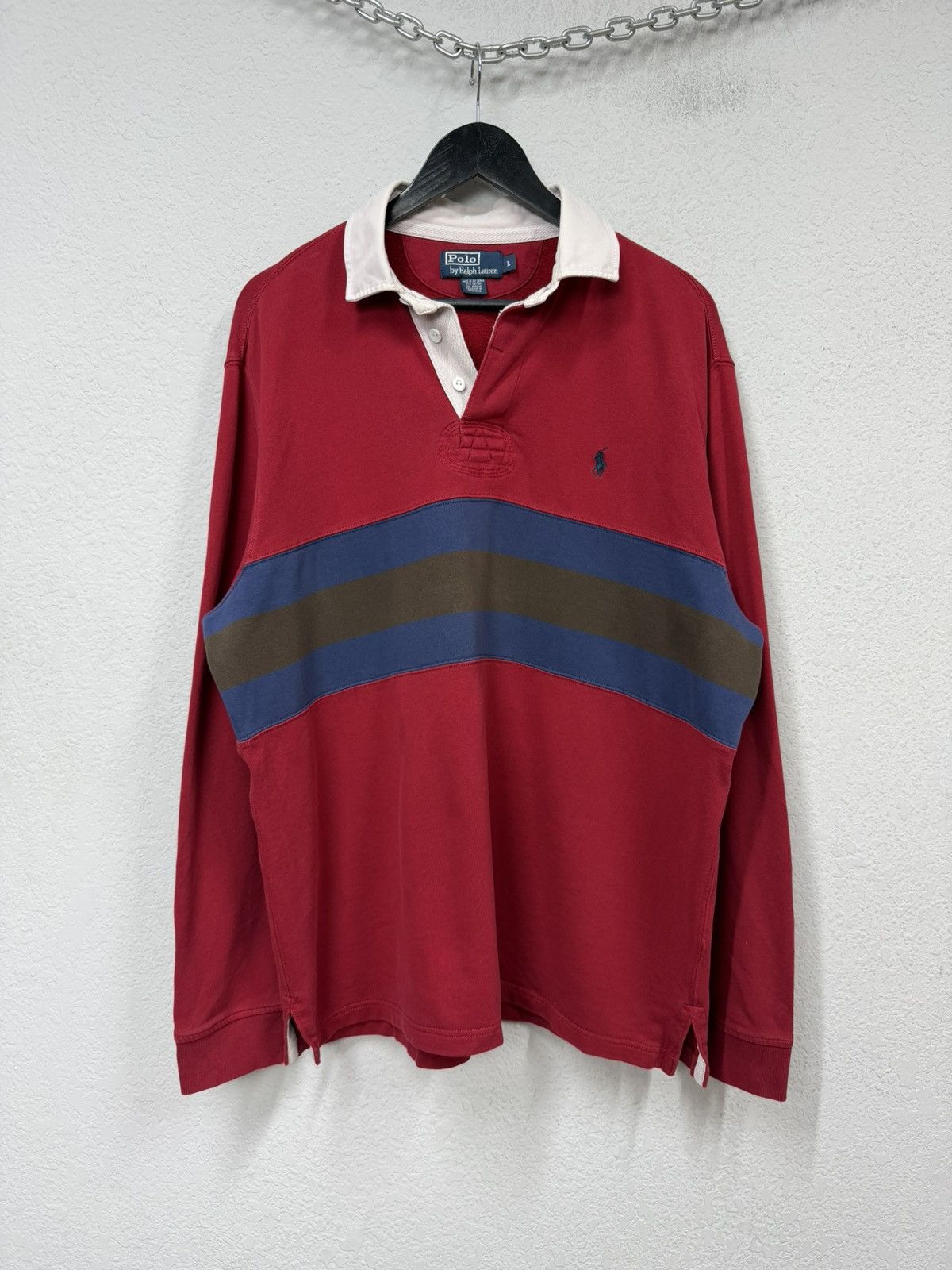 Polo Ralph Lauren Vintage Polo Ralph Lauren Rugby Polo Long Sleeve RRL Drake Size US L / EU 52-54 / 3 - 1 Thumbnail
