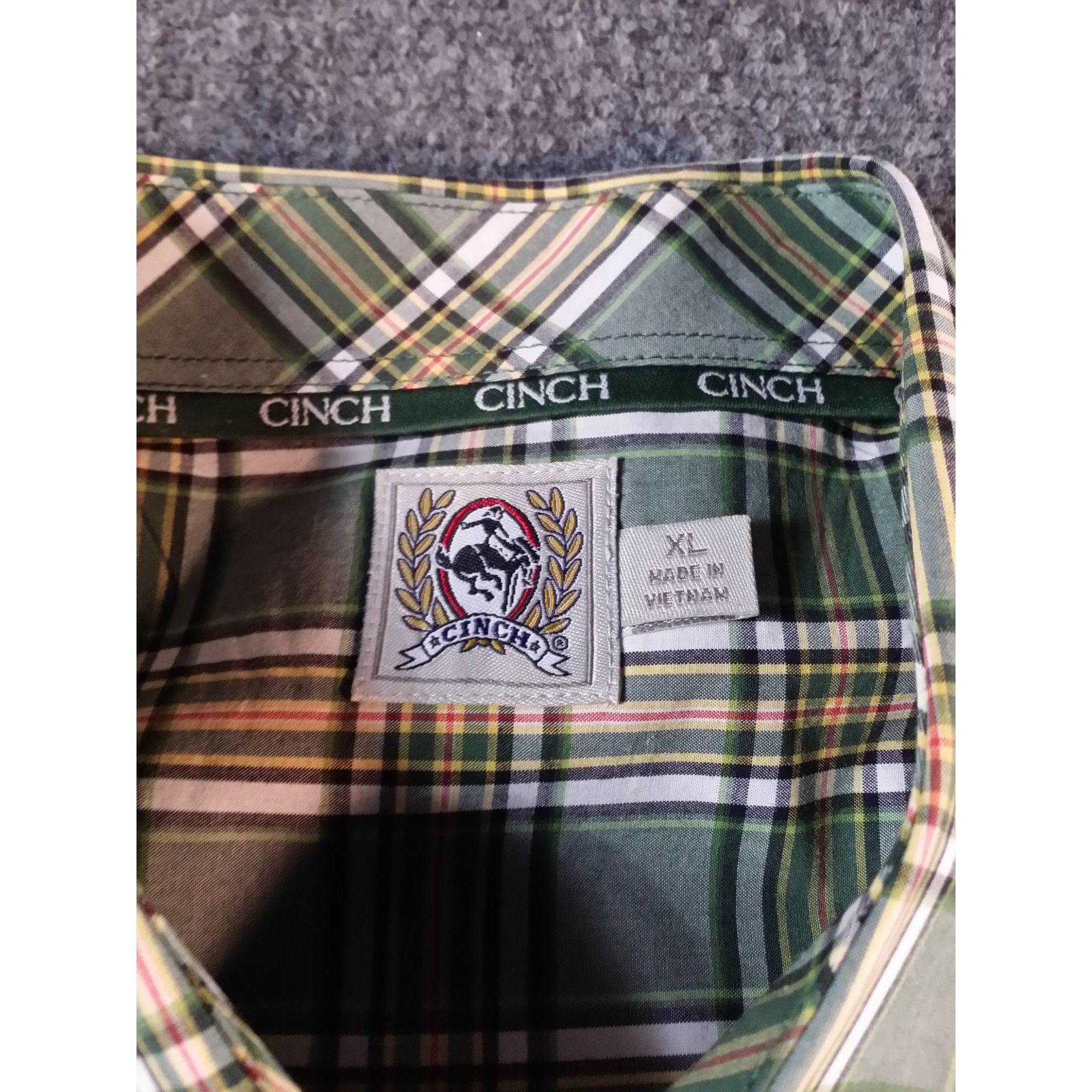CINCH Cinch Button Up Shirt Men Sz XL Green Brown Plaid Long Sleev Size US XL / EU 56 / 4 - 5 Thumbnail