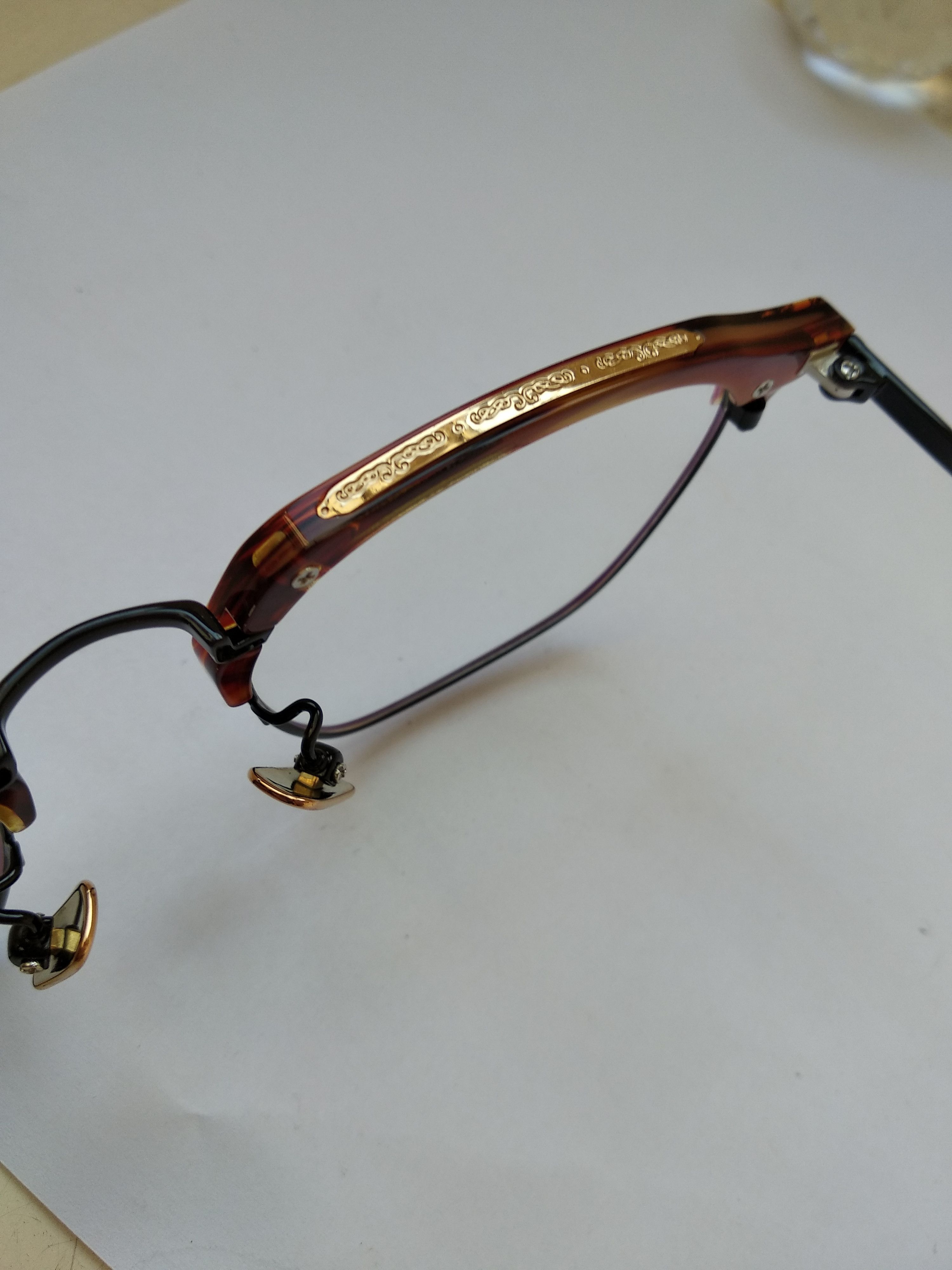 Other Mod Malcolm X Brown Gold Eyeglasses Frame Size ONE SIZE - 5 Thumbnail