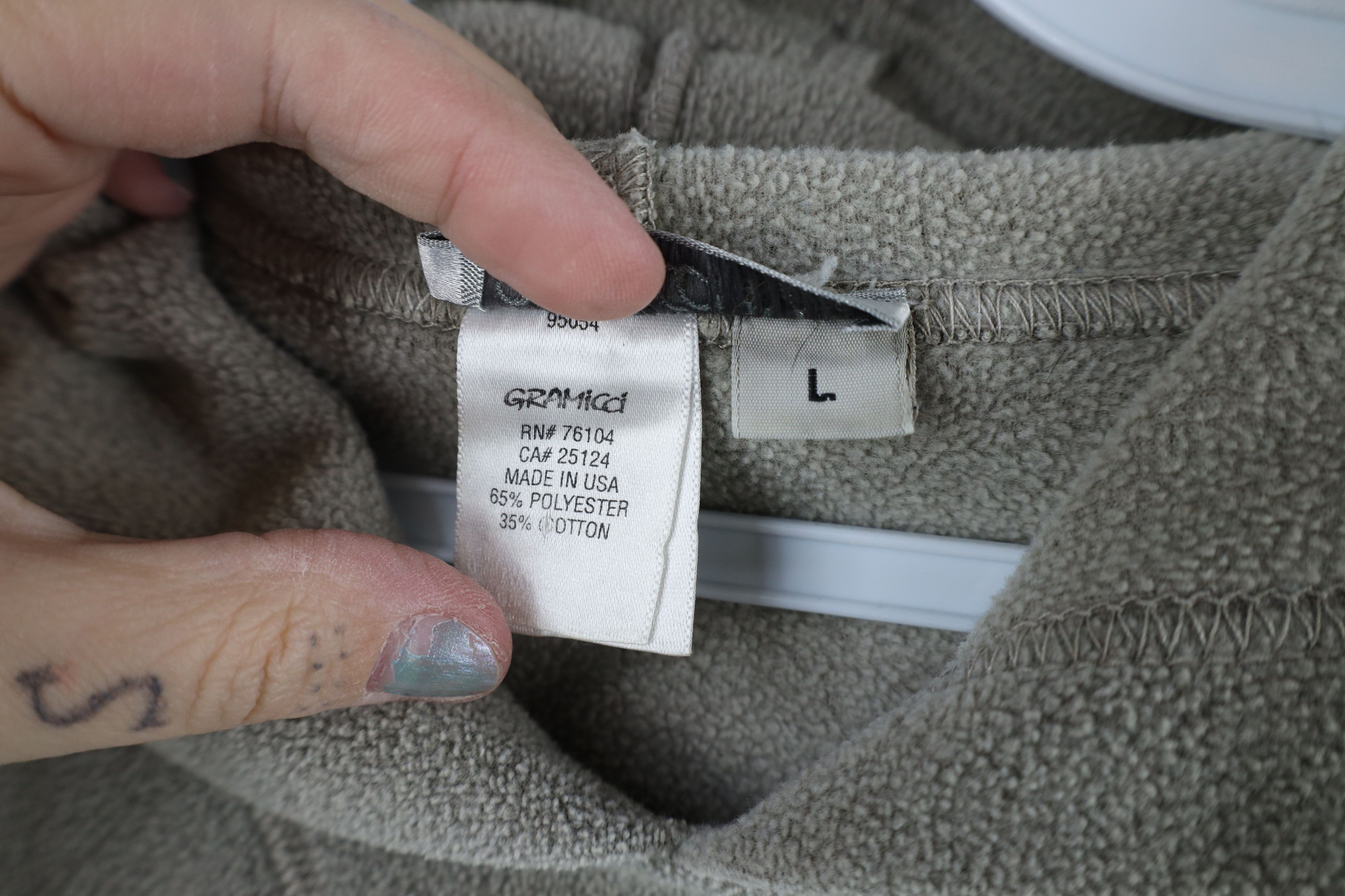 Gramicci × Vintage Vintage 90s Gramicci Freedom Blank Fleece Hoodie Gray USA Size L / US 10 / IT 46 - 5 Thumbnail