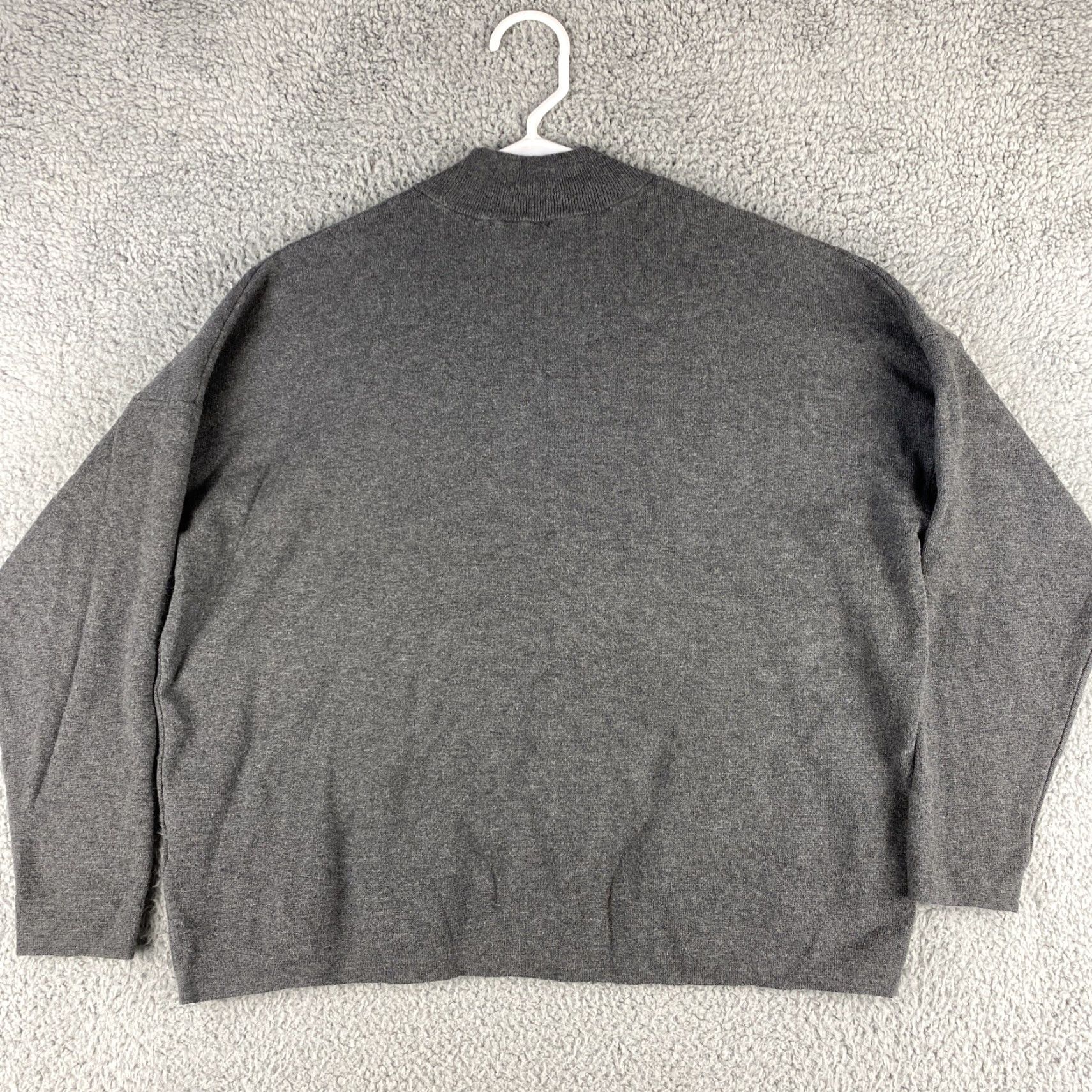 H&M VINTAGE H&M Women's Cropped Turtleneck Sweater Size L Gray Wool Blend Pullover Casual Winter 80s Style Size L / US 10 / IT 46 - 6 Thumbnail