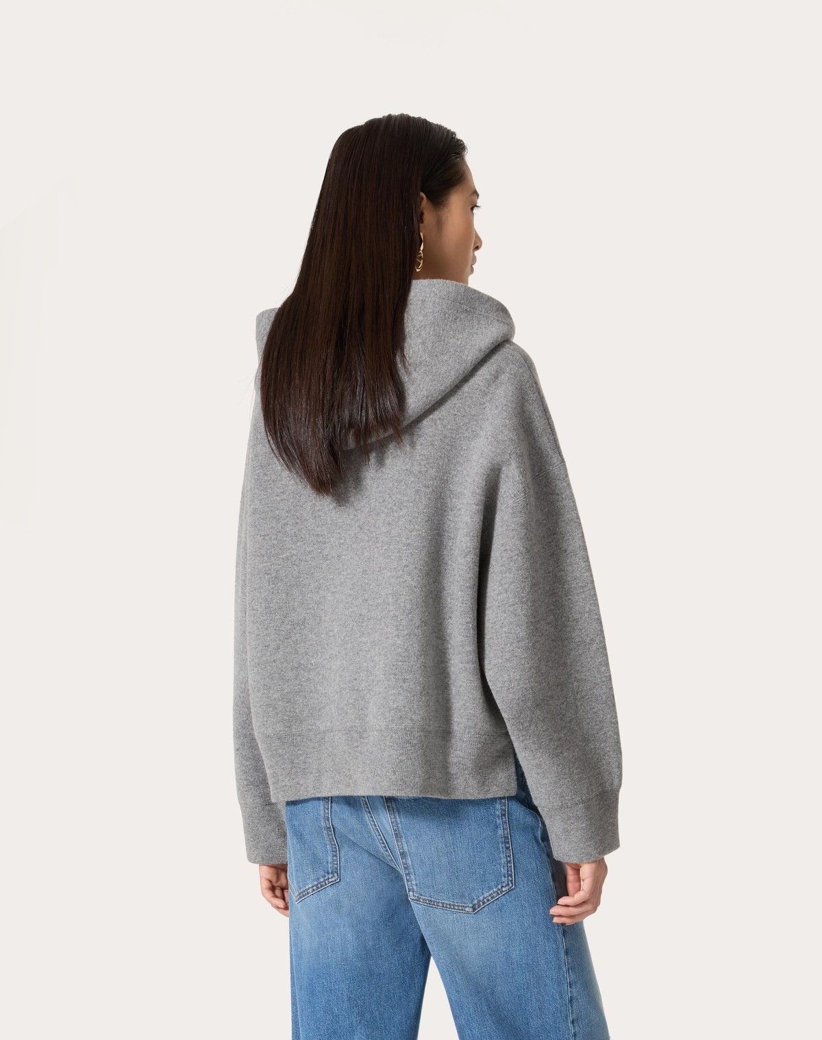 Valentino o1s1wg110525 Wool And Stretched Viscose Jumper in Grey Size L / US 10 / IT 46 - 5 Thumbnail