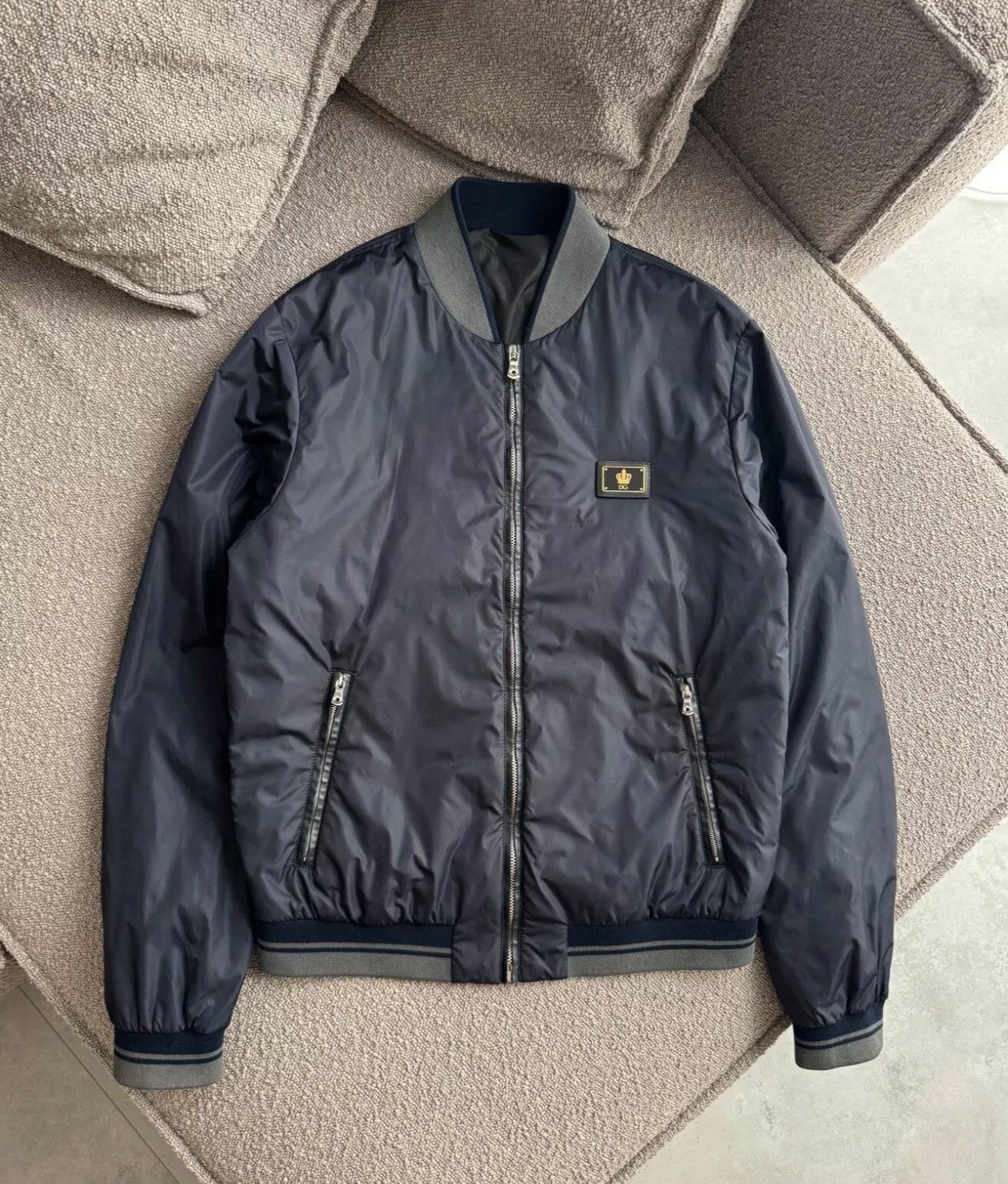 Dolce & Gabbana Men's DOLCE&GABBANA Luxury Bomber Jacket Navy RARE 50 US40 M Size US M / EU 48-50 / 2 - 4 Thumbnail