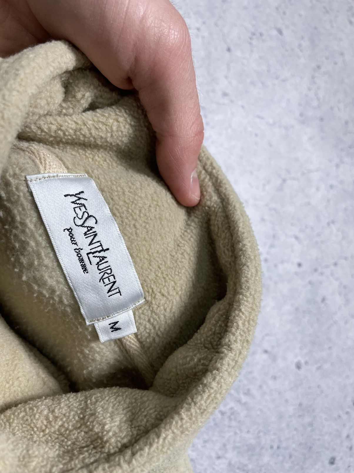 Yves Saint Laurent Fleece Sweatshirt 1/4 Zip Big Logo YSL