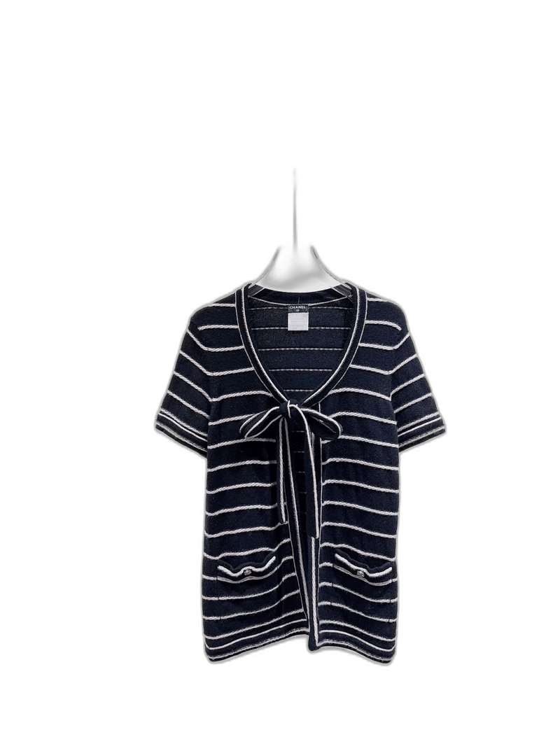Chanel Top with Stripes and Tie