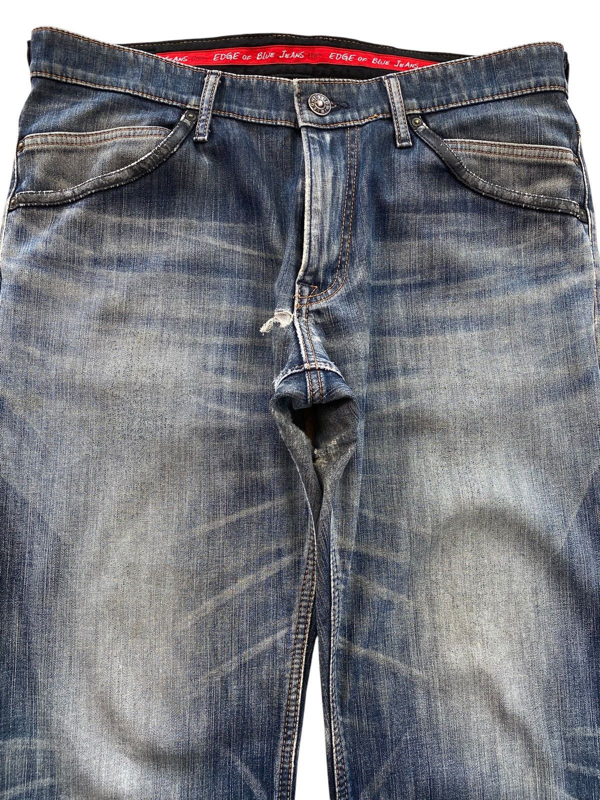 Edwin Edwin Faded Wash Whiskered Straight Leg Jeans Style Size US 36 / EU 52 - 2 Thumbnail