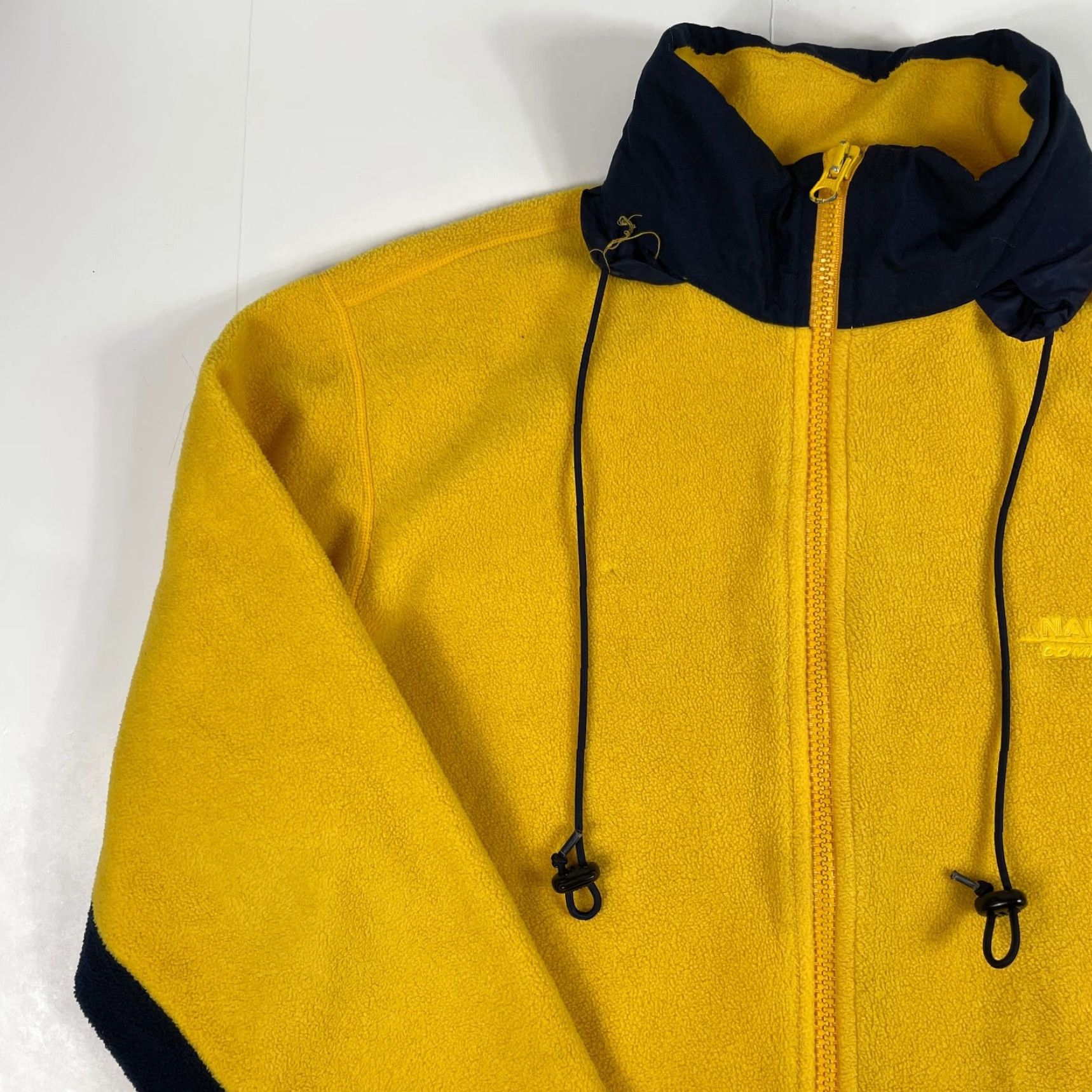 Nautica VINTAGE Nautica Jacket Mens M Yellow Competition Fleece Full Zip Hooded Jersey Style Regular Wind-Resistant Embroidered Logo USA Size US M / EU 48-50 / 2 - 2 Thumbnail