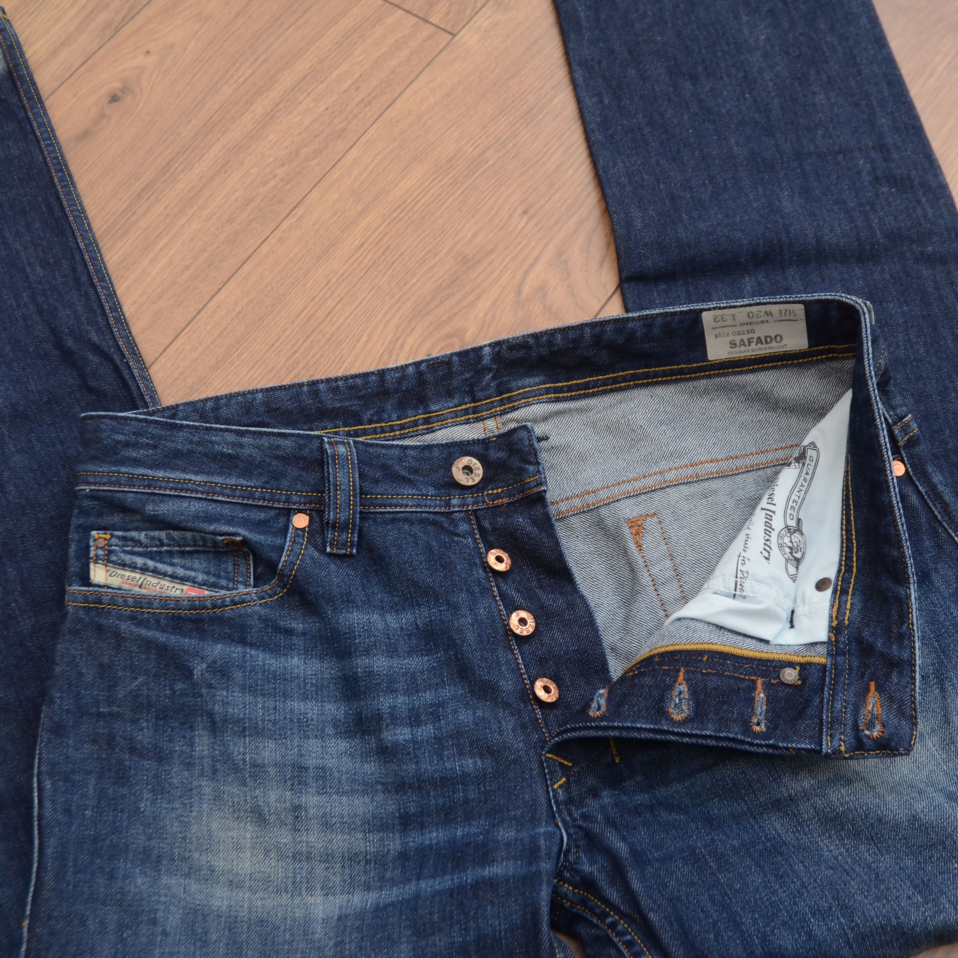Diesel Diesel Safado Wash 0823G Med Wash Blue Faded Jeans Size US 30 / EU 46 - 11 Thumbnail