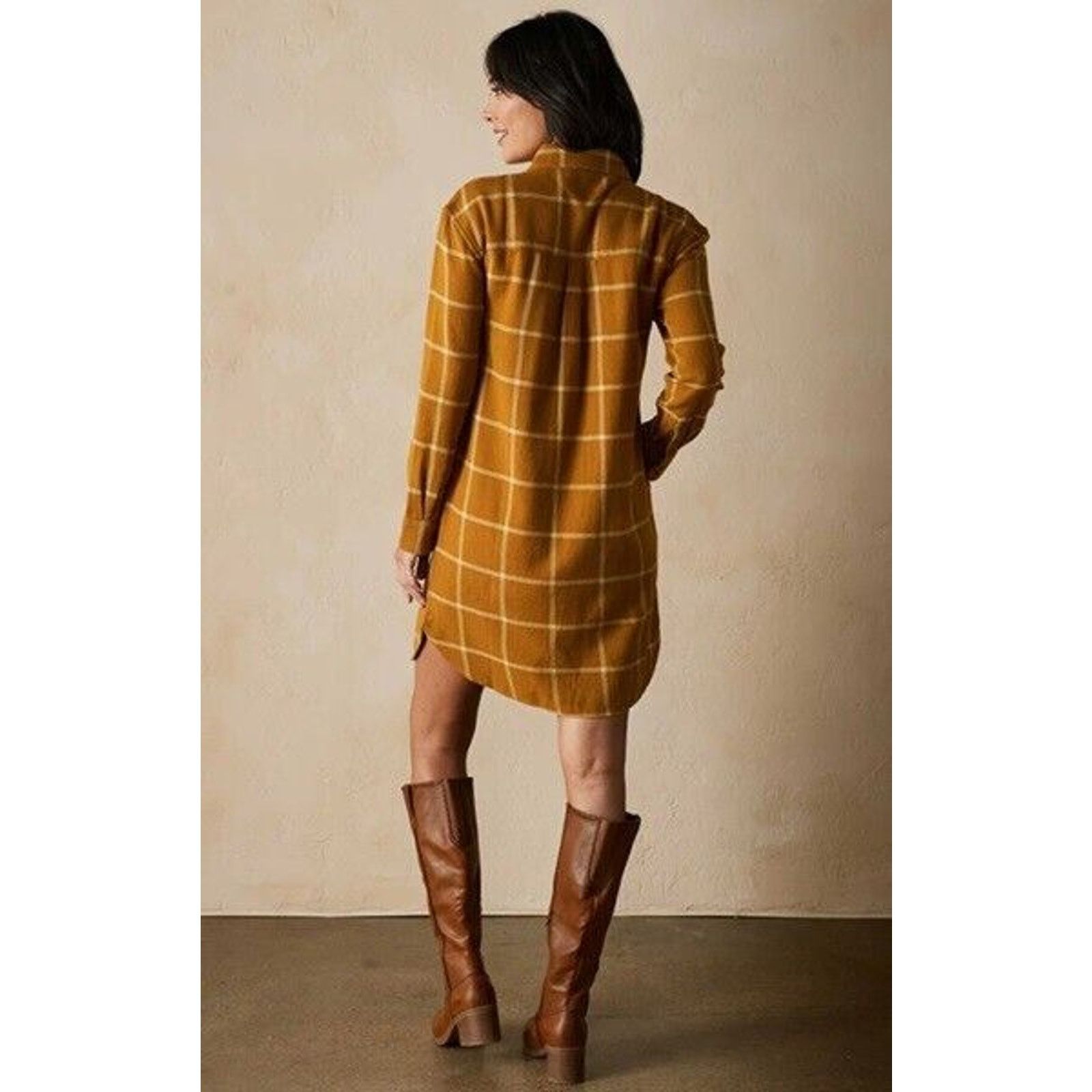 The Mountain NWT THE NORMAL BRAND Mountain Shirt Dress Palomino Plaid XS Size XS / US 0-2 / IT 36-38 - 6 Thumbnail