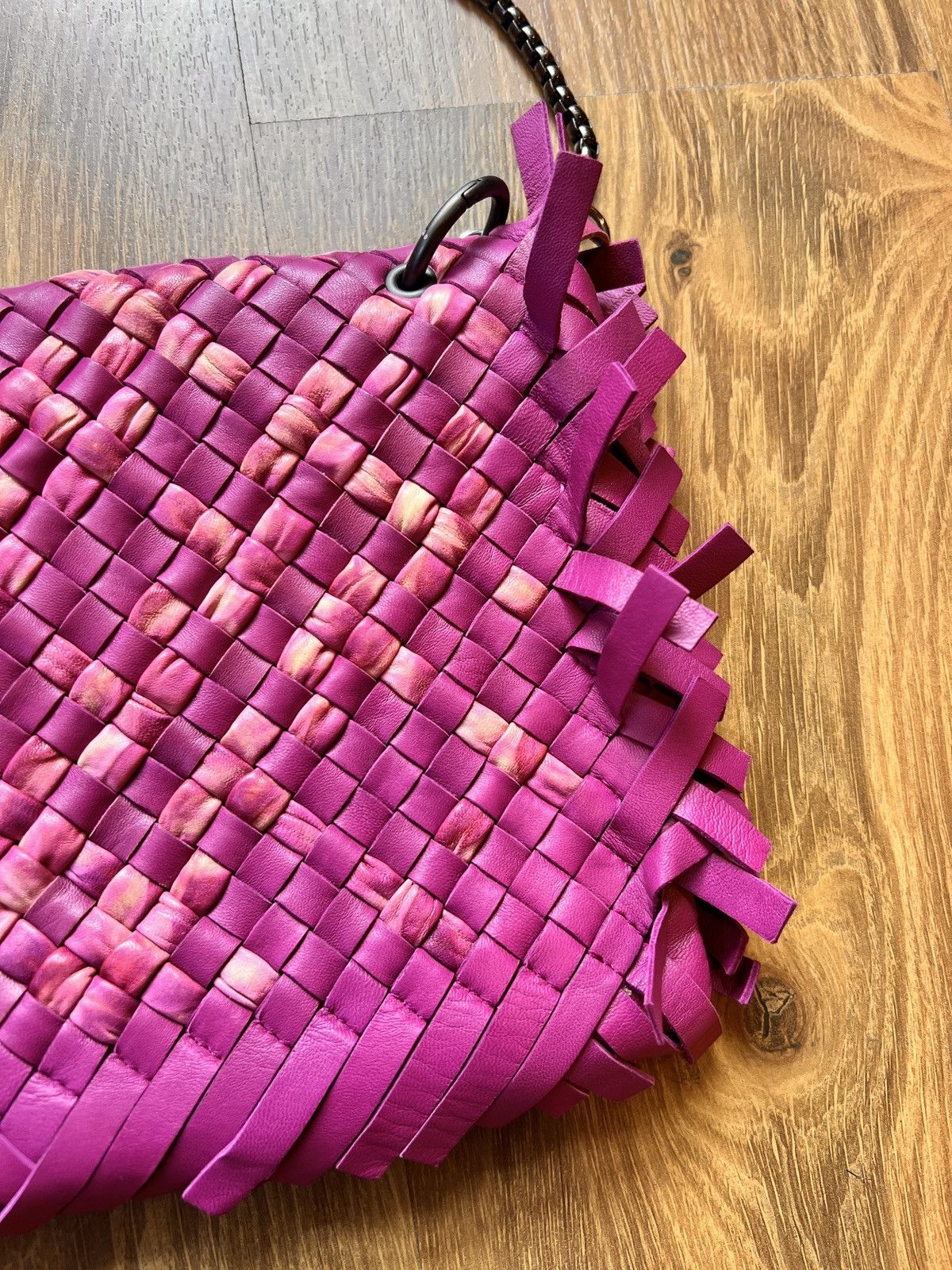 Bottega Veneta Rare Bottega Veneta Intrecciato Fringe Leather Shoulder Bag Size ONE SIZE - 14 Thumbnail