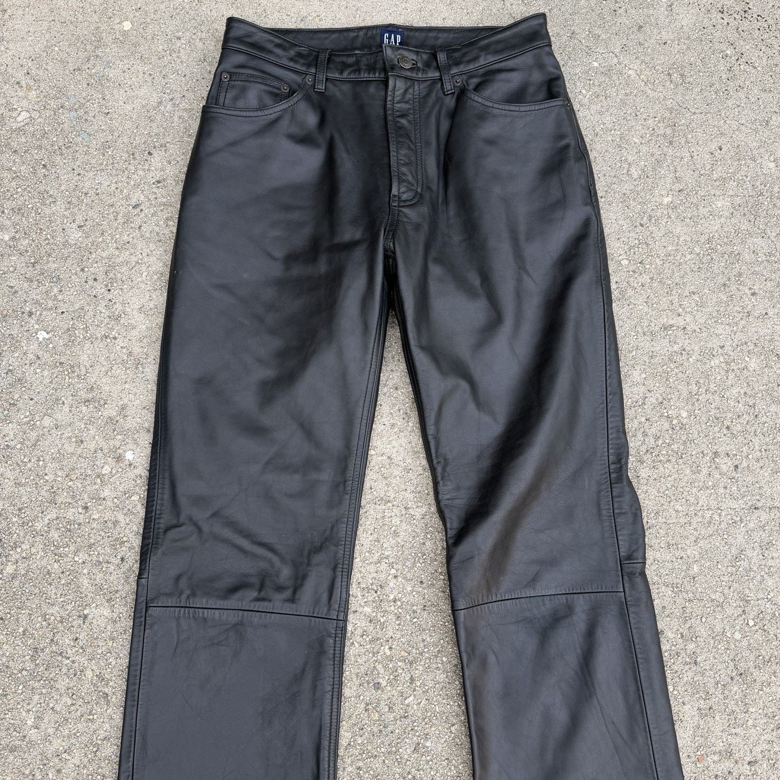 Gap × Vintage Vintage Y2K Gap Black Bootcut Leather Pants Size 30x33.5 30L Size US 30 / EU 46 - 2 Thumbnail