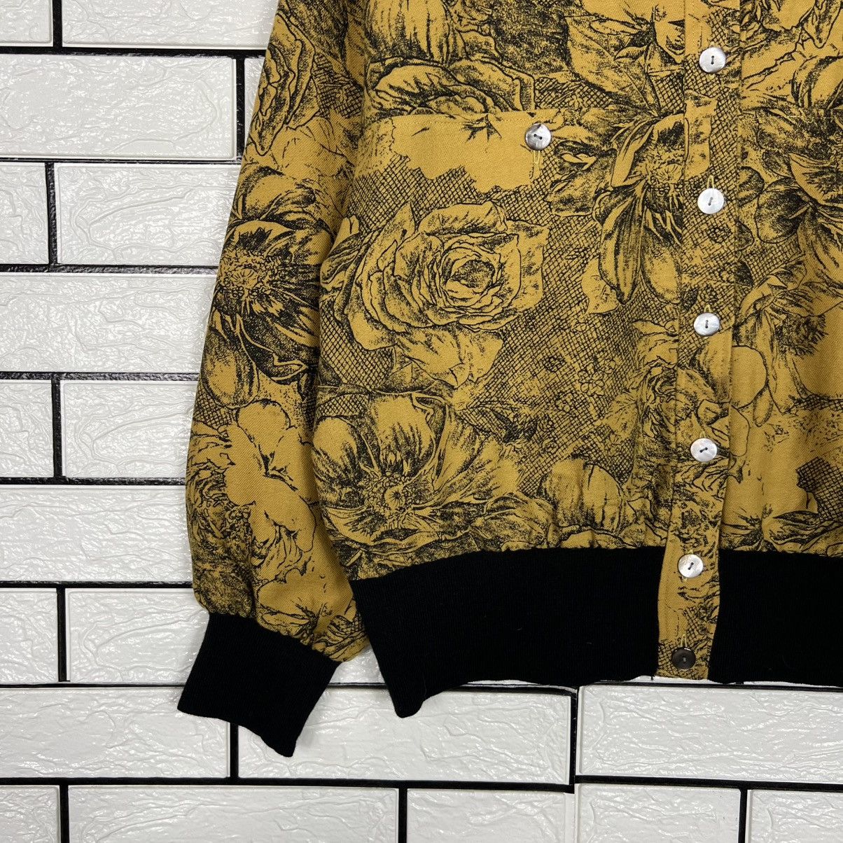 Japanese Brand Vintage Art Florals Print Wool Silk Button Jacket #4115-C187 Size M / US 6-8 / IT 42-44 - 5 Thumbnail
