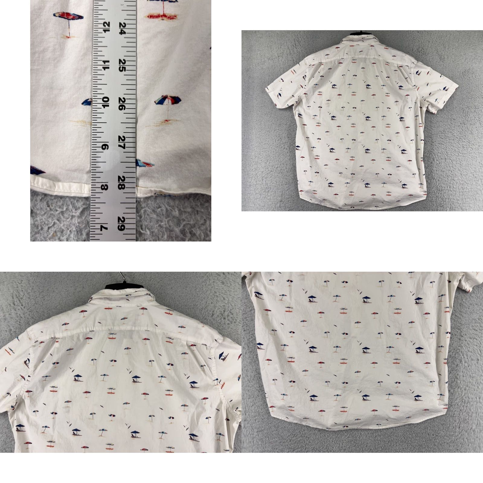 Vintage Sonoma Shirt Adult Large White Beach Umbrella All Over Print Button Up Cotton Mens Size US L / EU 52-54 / 3 - 9 Thumbnail