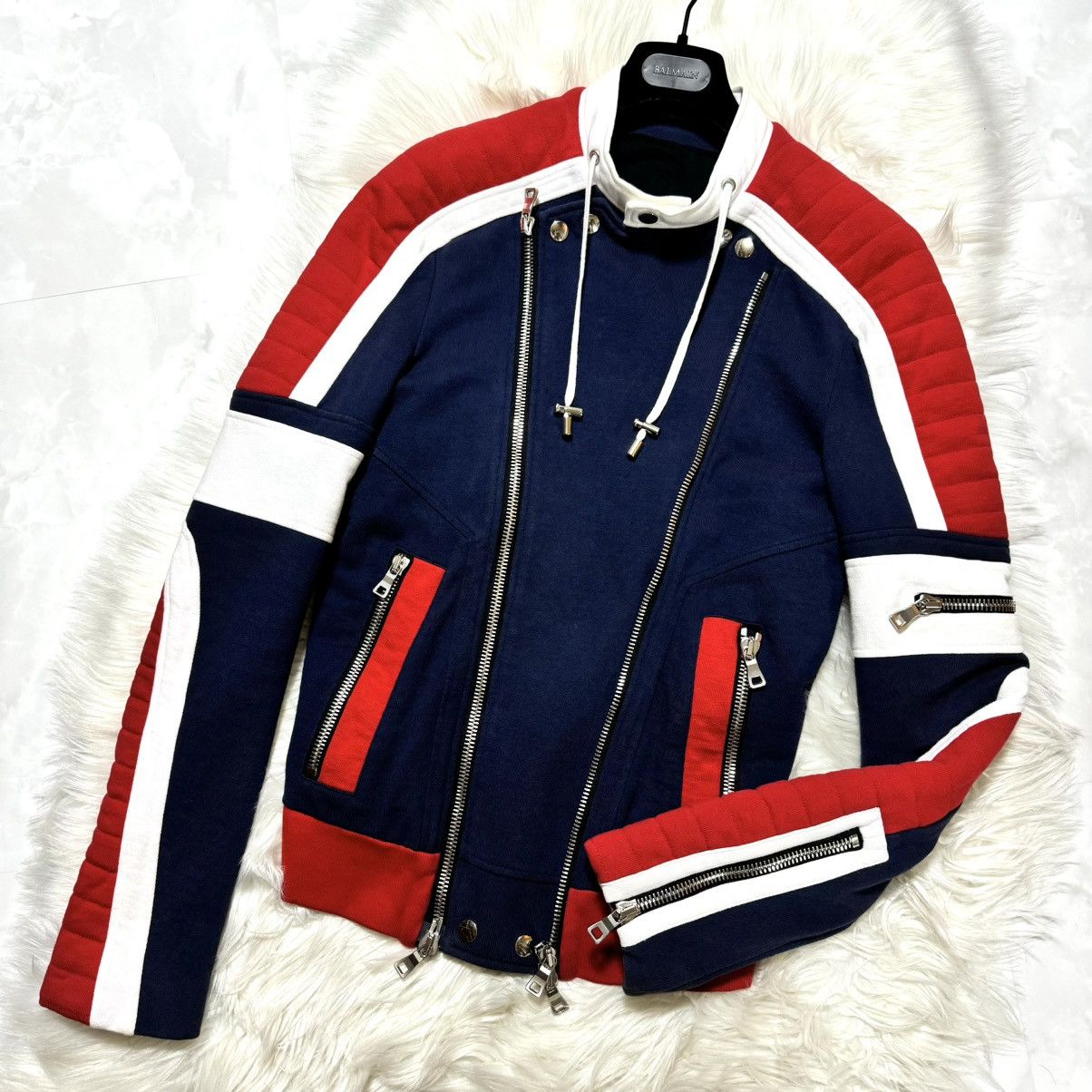 Balmain Collection Model Balmain Homme Multi-Zip Biker Sweat Jacket Size US S / EU 44-46 / 1 - 8 Thumbnail