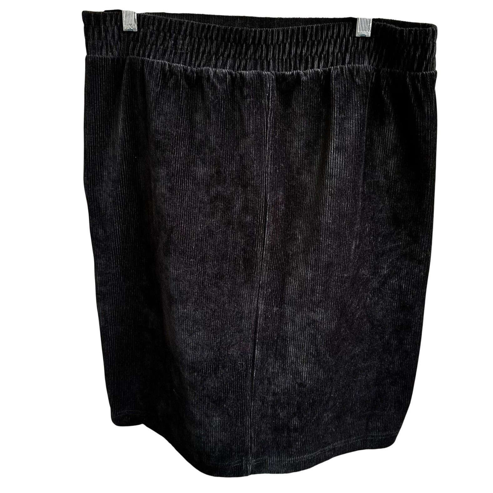 Lands' End Lands End Black Corduroy Skirt Medium 10-12 Elastic Stretch Size 33" - 9 Thumbnail