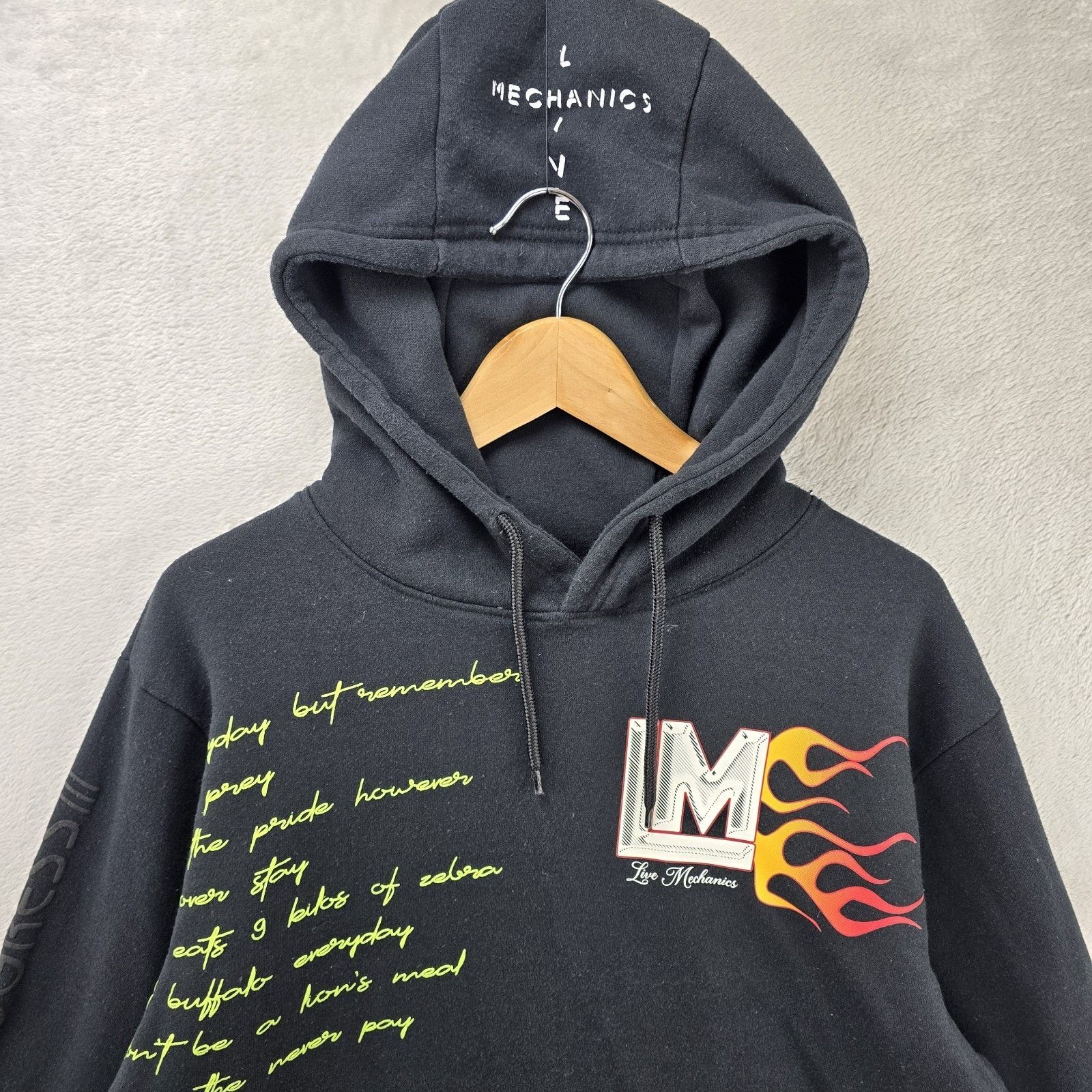 Live Mechanics Live Mechanics Hoodie Sweatshirt Large AOP Y2K Flames Size US L / EU 52-54 / 3 - 3 Thumbnail
