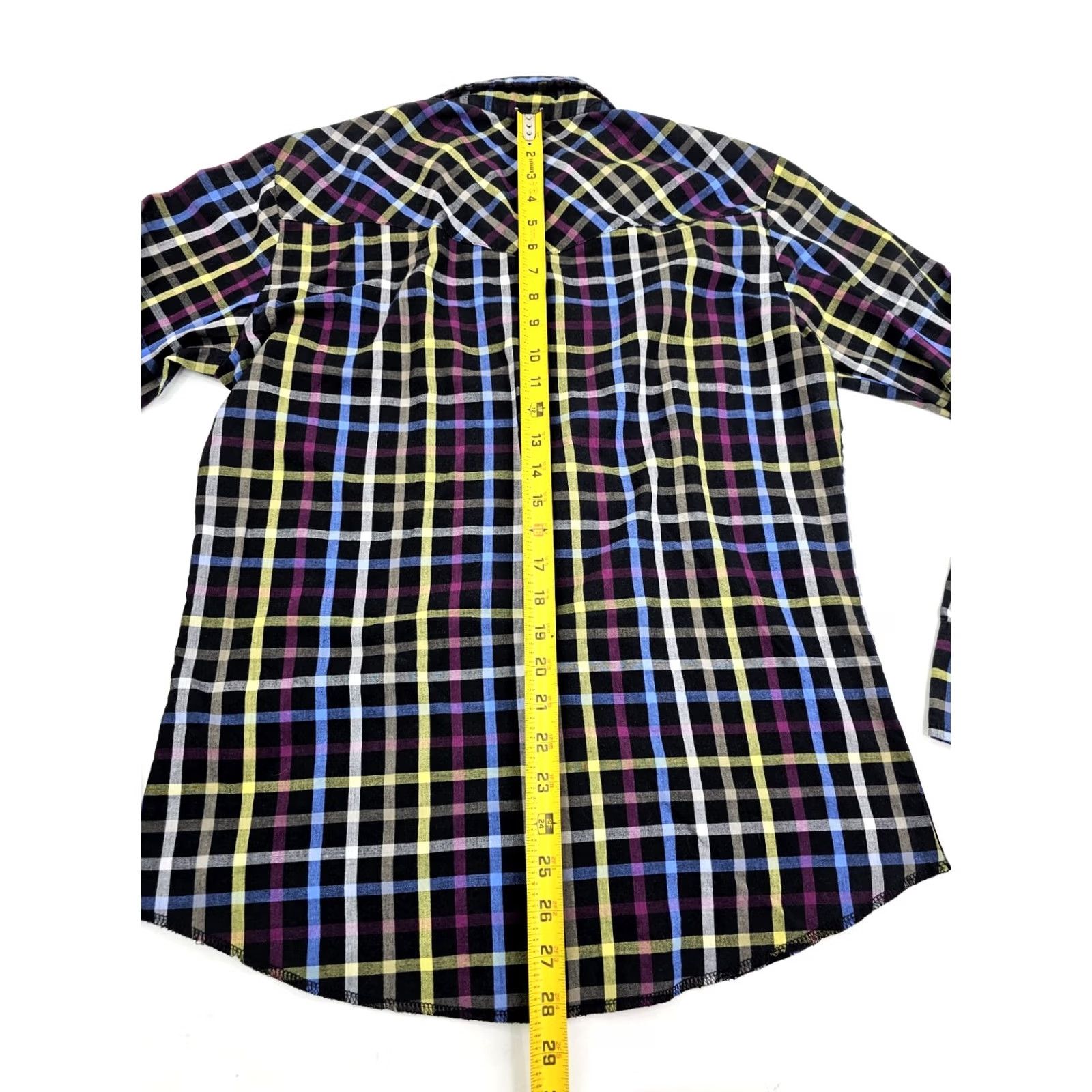 Vintage VINTAGE Rustler Shirt Plaid X-Long Tail Pearl Snap Mens L Size US L / EU 52-54 / 3 - 7 Thumbnail