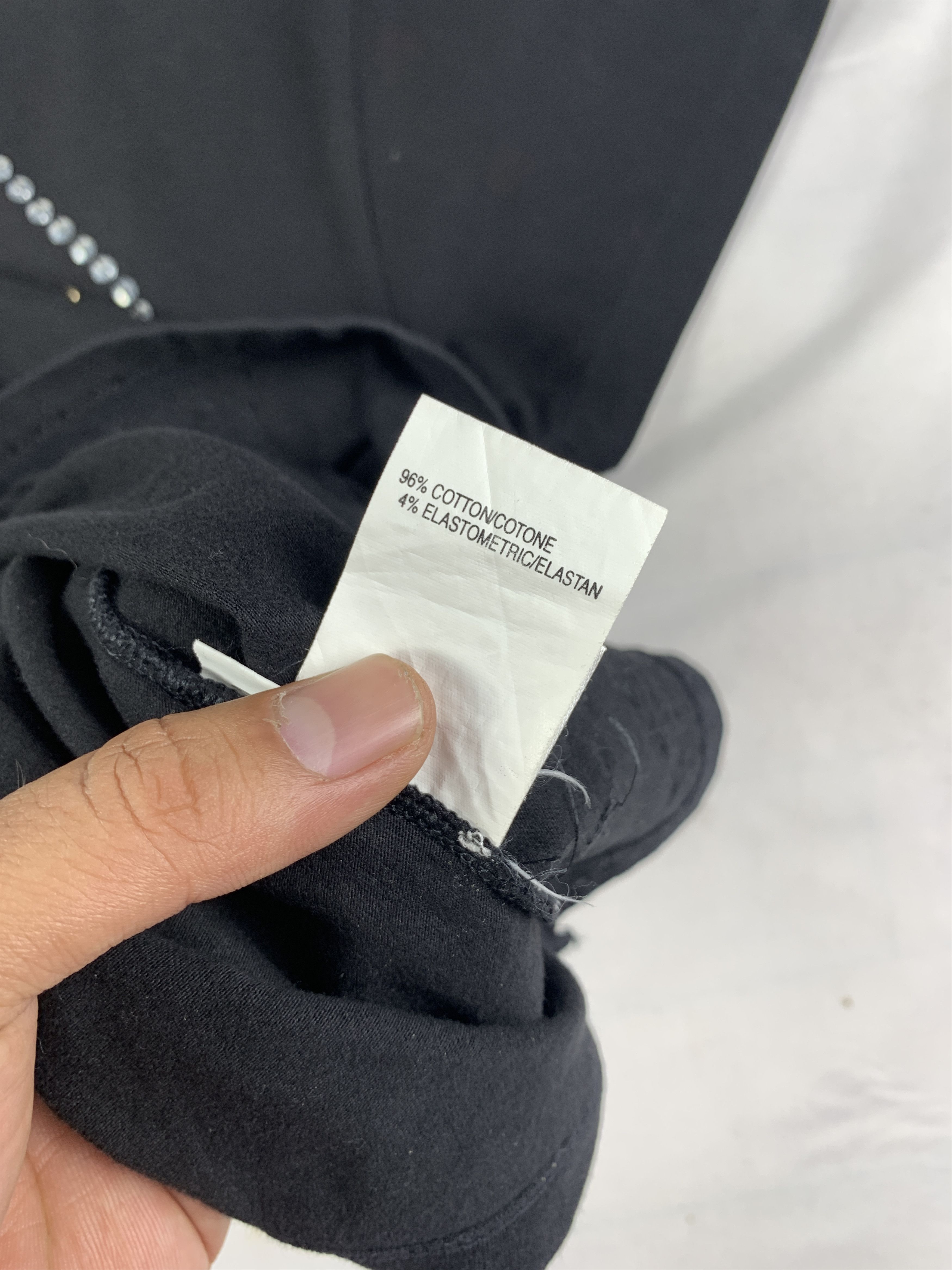 Japanese Brand Qubha Black Beady Fitted Tee (L) Size L / US 10 / IT 46 - 10 Thumbnail