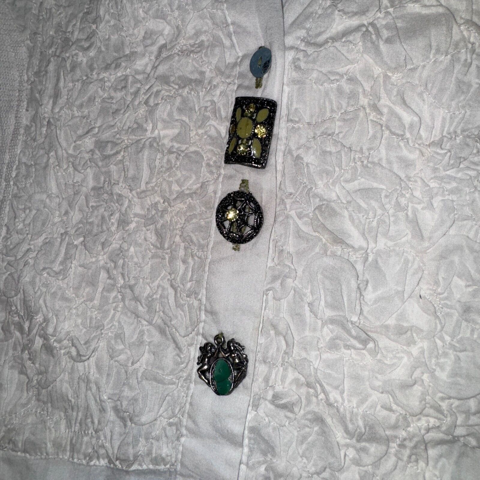Other Parsely & Sage Gemstone Button Shirt Blouse Size L Artsy Emb Size L / US 10 / IT 46 - 3 Thumbnail