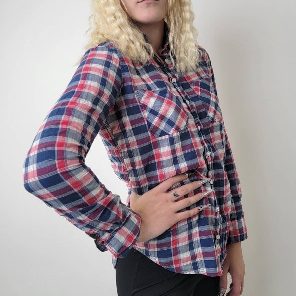 Aeropostale Aeropostale Lace Western Plaid Button Down Shirt - S Size S / US 4 / IT 40 - 5 Thumbnail
