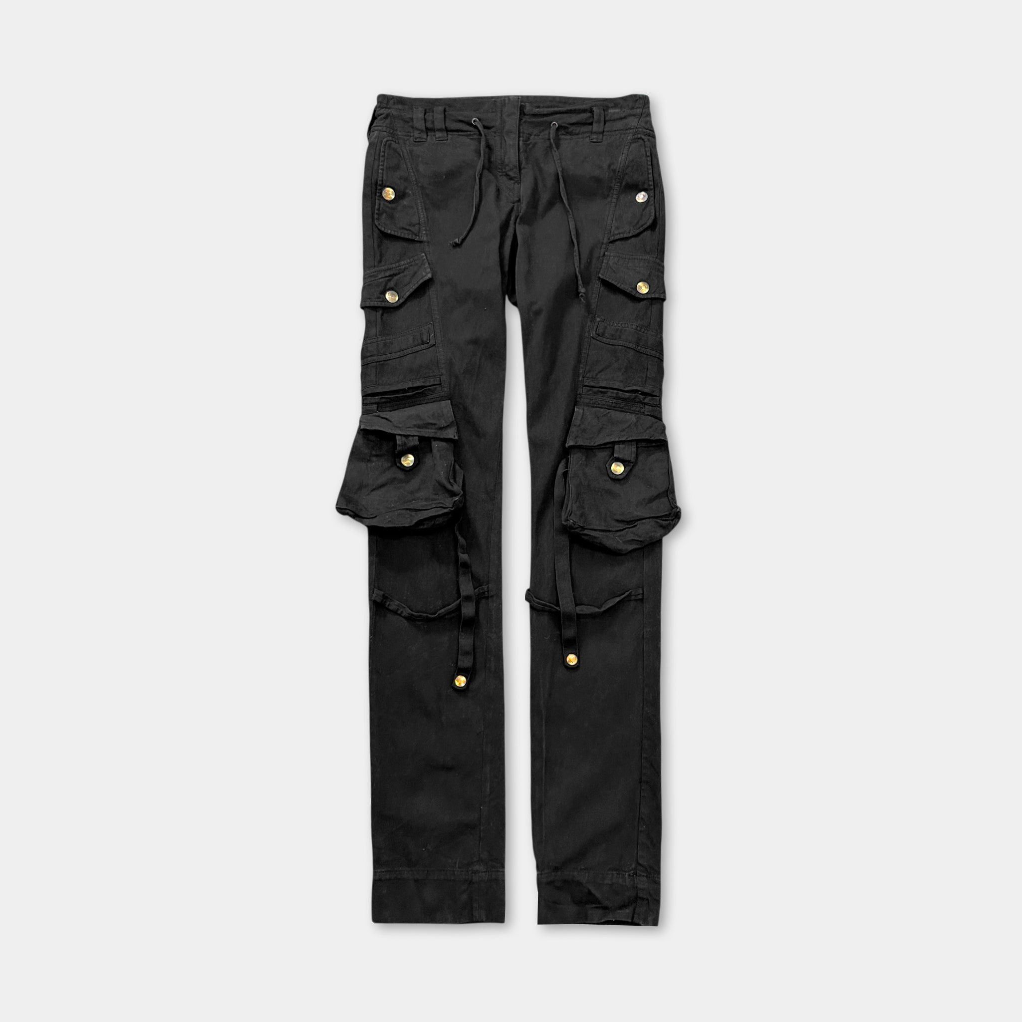Just Cavalli Just Cavalli 2000's Black Cargo Bondage Pants Size US 30 / EU 46 - 1 Thumbnail