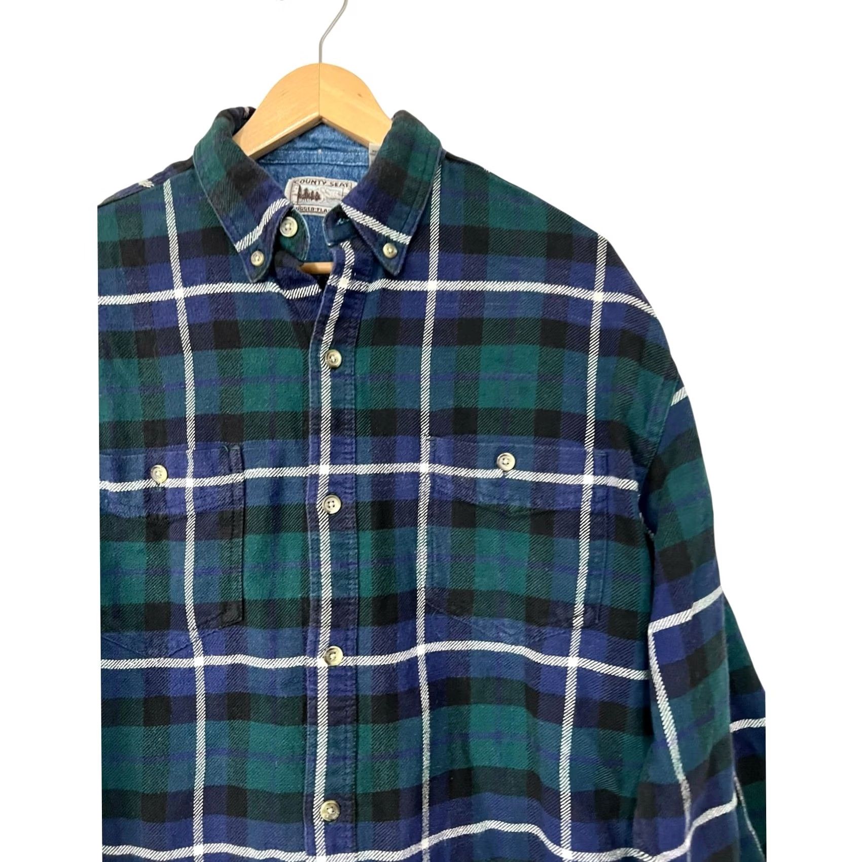 Vintage VINTAGE County Seat Flannel Shirt Mens L Plaid 100% Cotton Wool? No 100? Wait Size US L / EU 52-54 / 3 - 2 Thumbnail