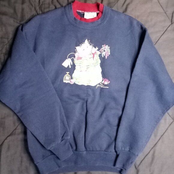 Vintage Vintage Morning Sun Cat Kitten Winter Holiday Sweatshirt Size M / US 6-8 / IT 42-44 - 2 Thumbnail
