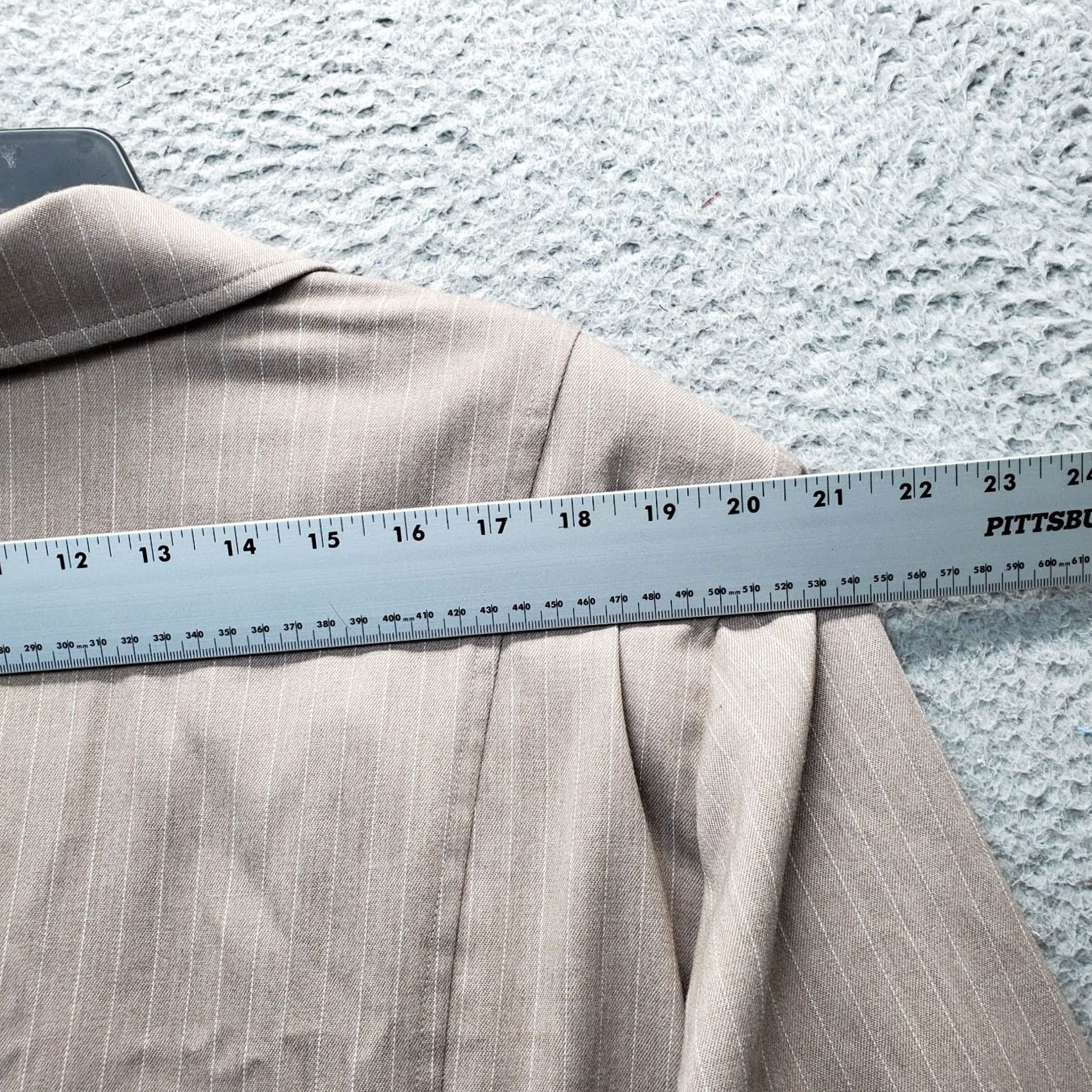 Vintage Lane Bryant Blazer Womens Size 28 Pinstripe Peak Lapel Single Breasted 3 Button Jacket Mens? Womens Size 4XL / US 24-26 - 4 Thumbnail