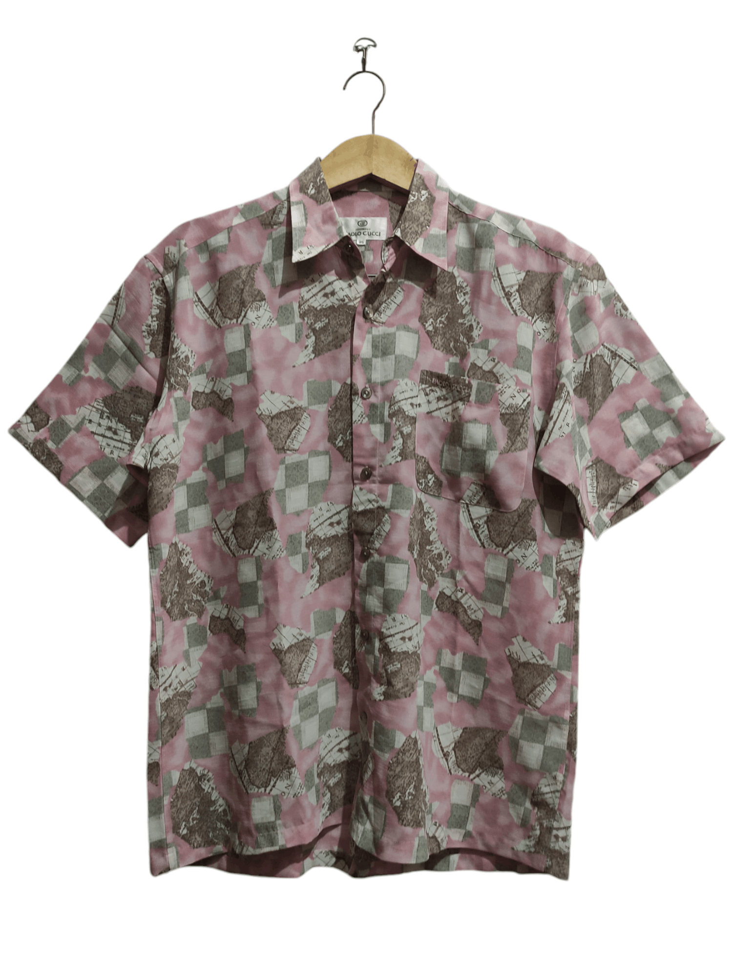 Paolo Gucci × Vintage Paolo Gucci Maps Print Vintage Shirt Size US L / EU 52-54 / 3 - 1 Thumbnail