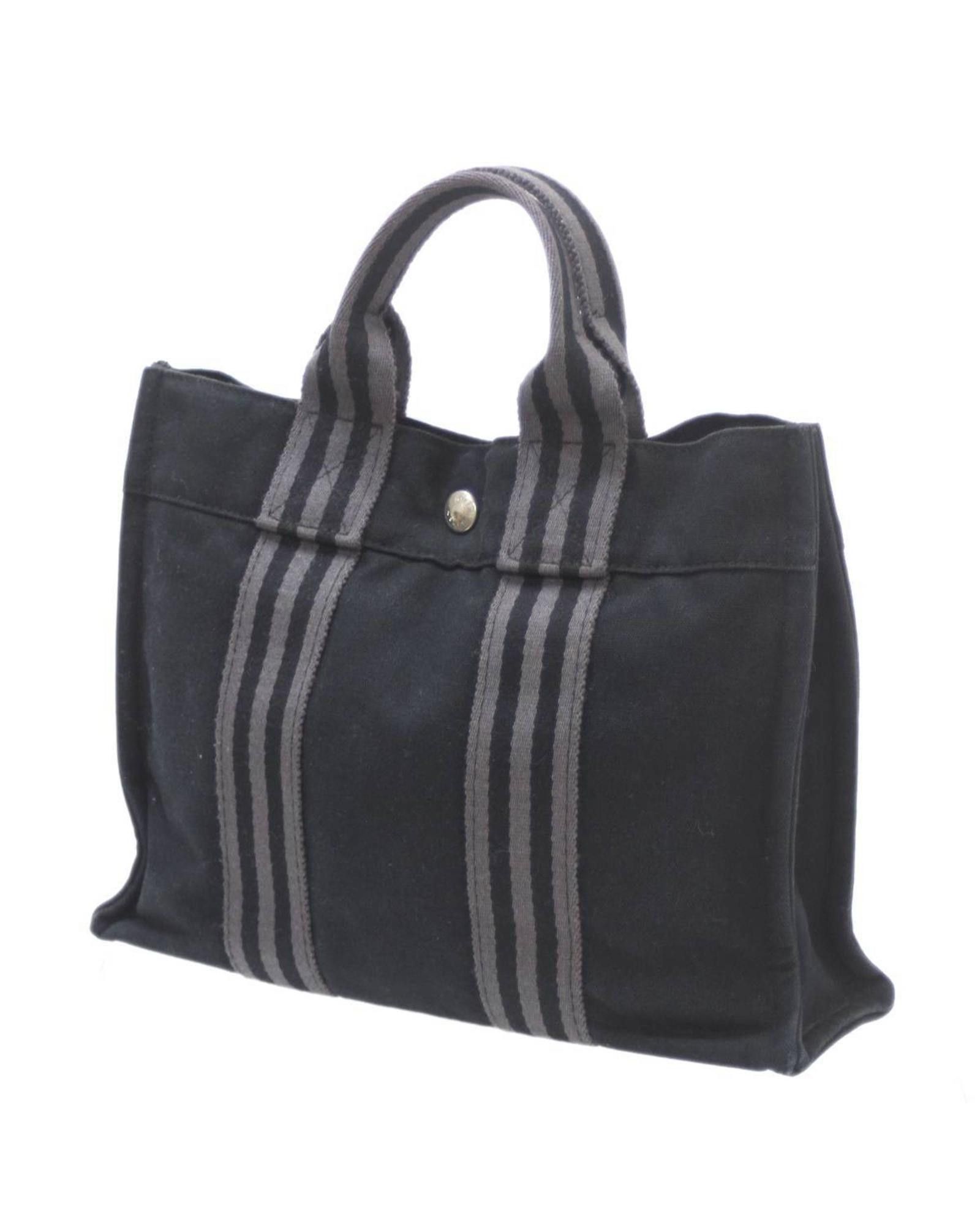 image of Hermes Versatile Cotton Tote Bag in Black, Women's