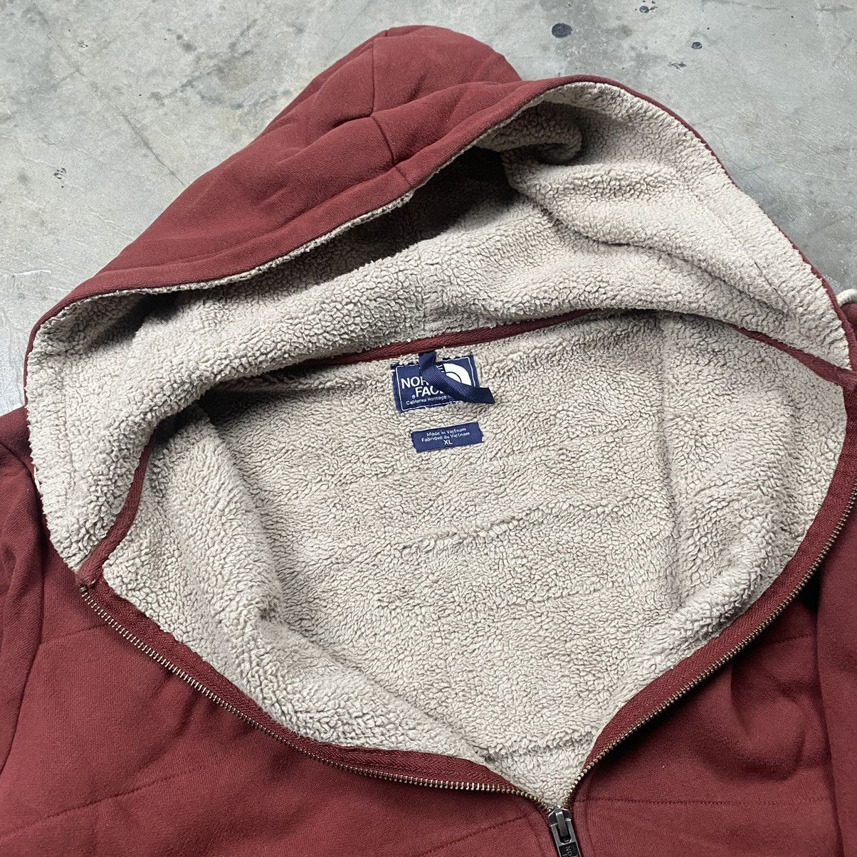 The North Face × Vintage y2k TNF Sherpa Zip Up Hoodie Jacket Size US XL / EU 56 / 4 - 7 Thumbnail