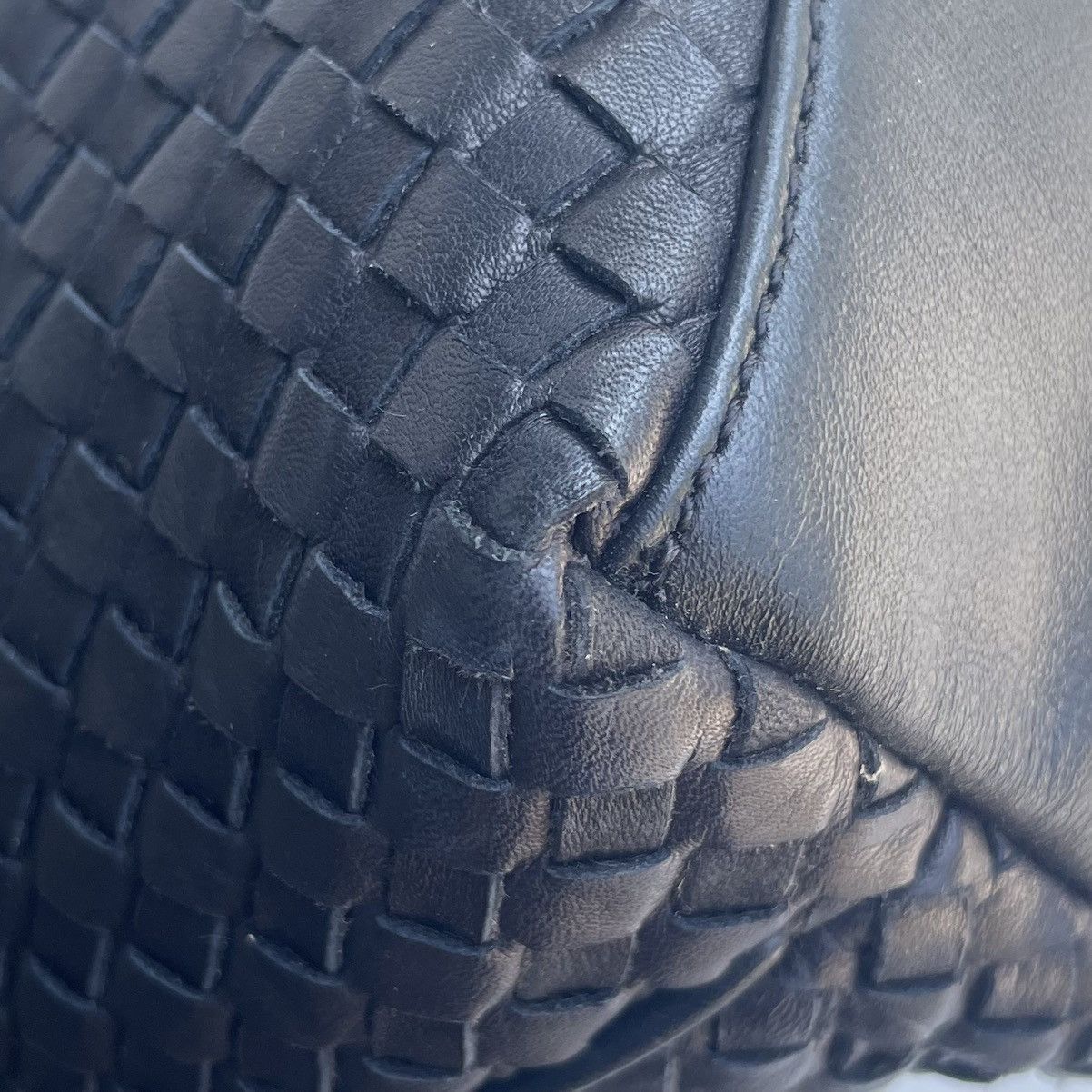 Leather Black Leather Woven Shoulder Bag Like Bottega Vaneta Size ONE SIZE - 10 Thumbnail