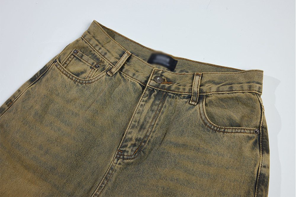 Vintage Retro loose wide-leg men's distressed washed casual jeans Size US 32 / EU 48 - 3 Thumbnail