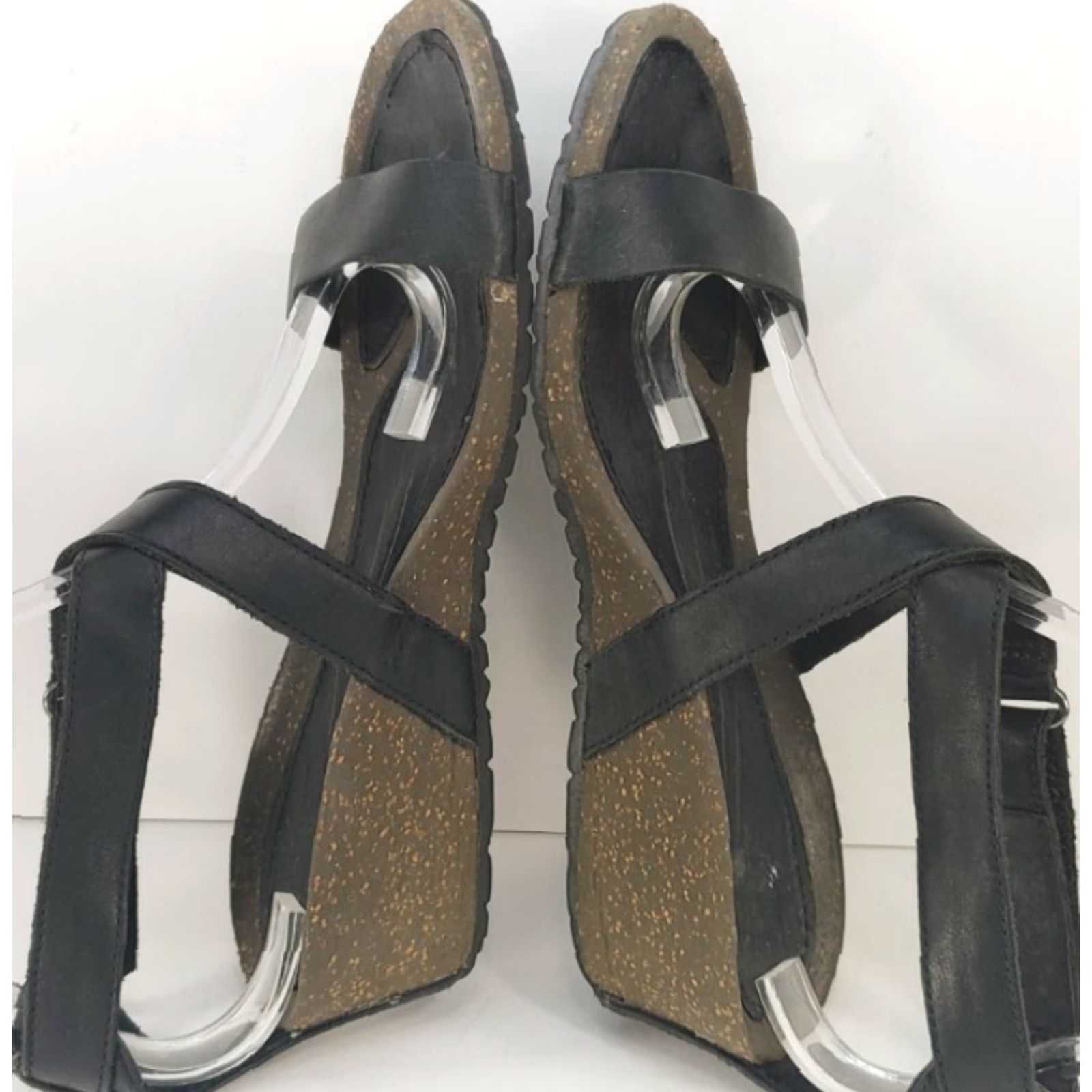 Teva Teva Cabrillo Black Leather Strap Wedge Sandals Women Size 9M EU 40 S/N 1007732 Size US 9 / IT 39 - 7 Thumbnail
