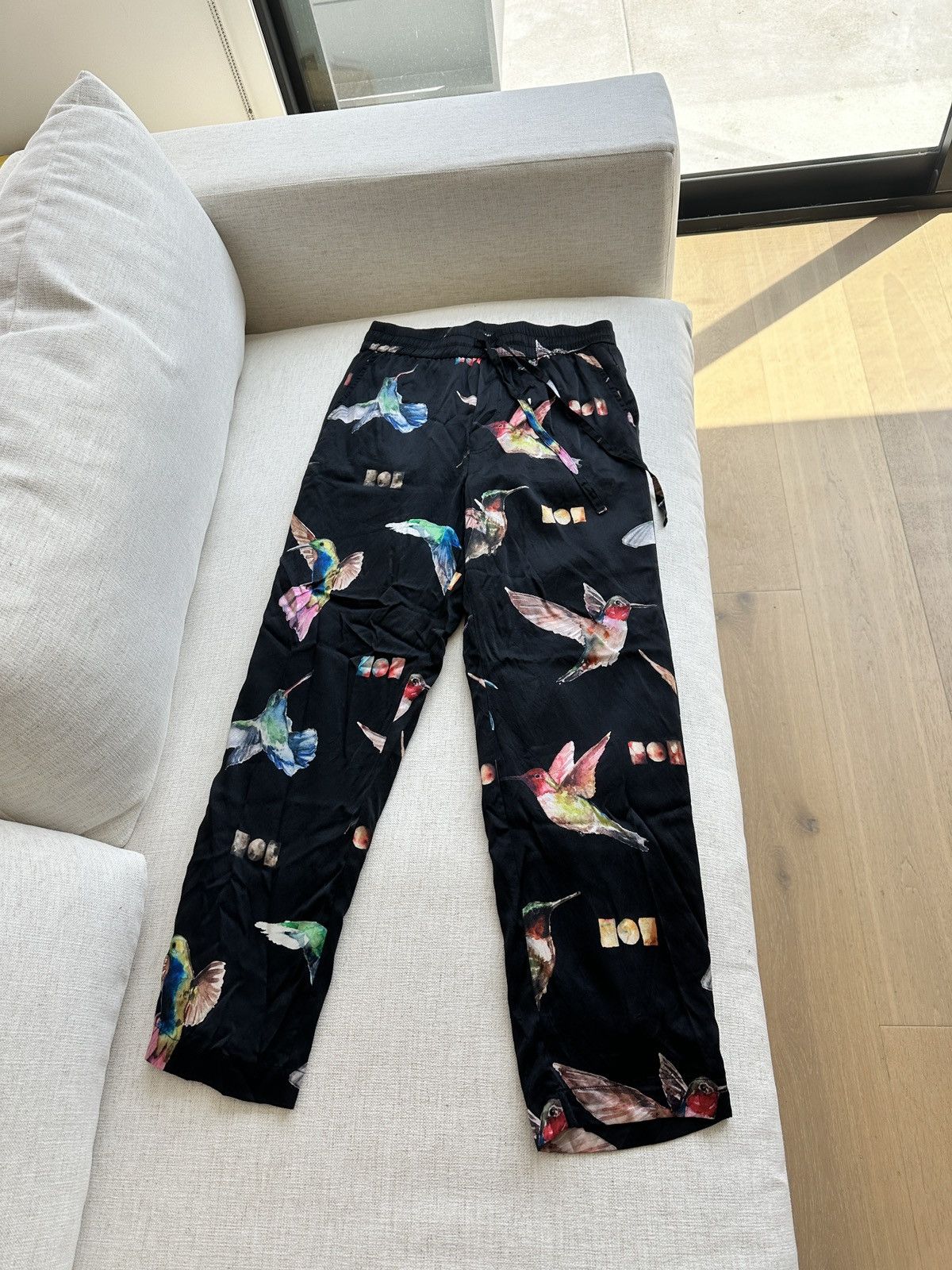 image of Nahmias 100% Silk Pants in Black, Men's (Size 32)