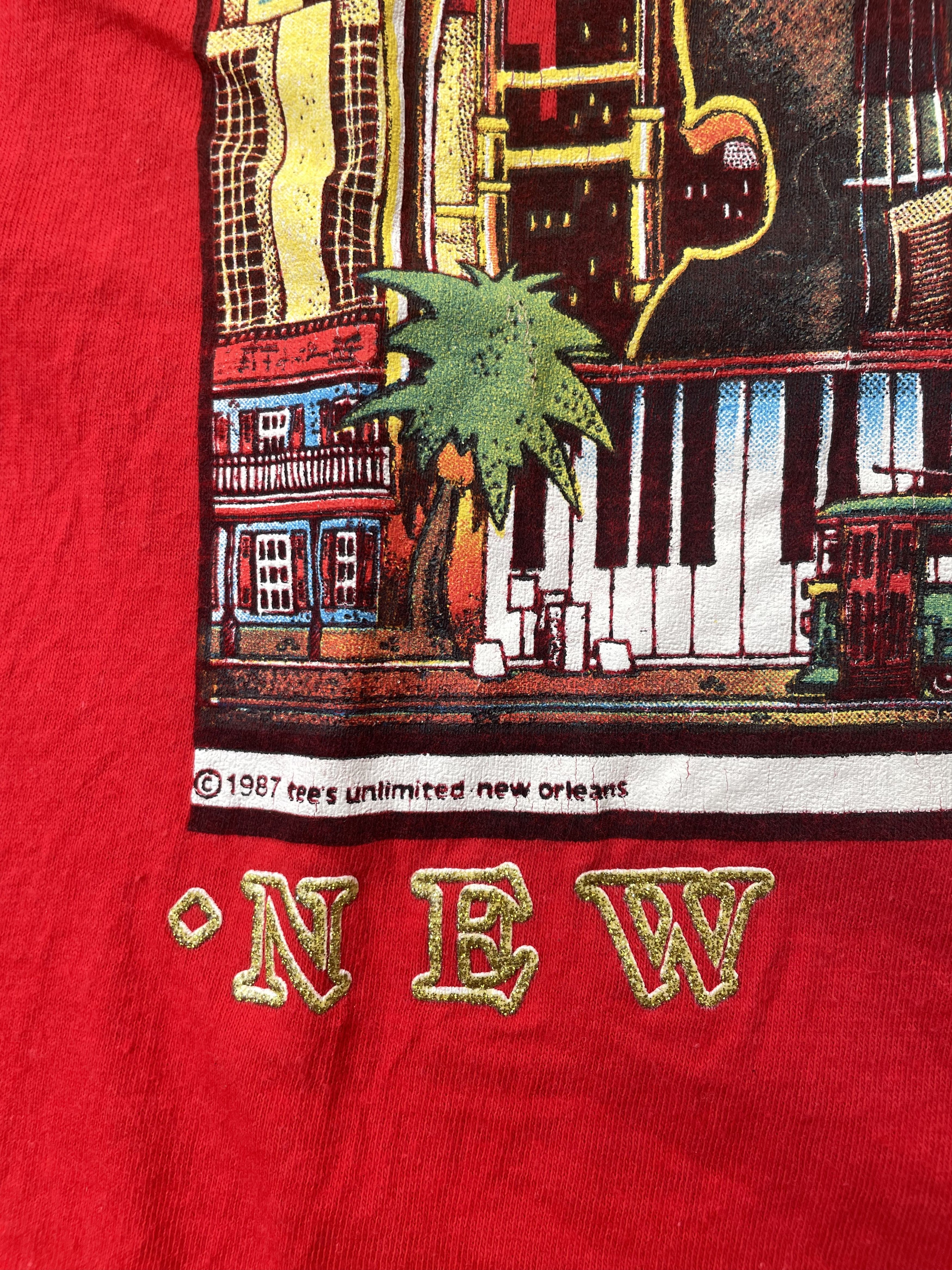 Vintage 80s City Of New Orleans Jazz Music T-Shirt Single Stitch Size US L / EU 52-54 / 3 - 6 Thumbnail