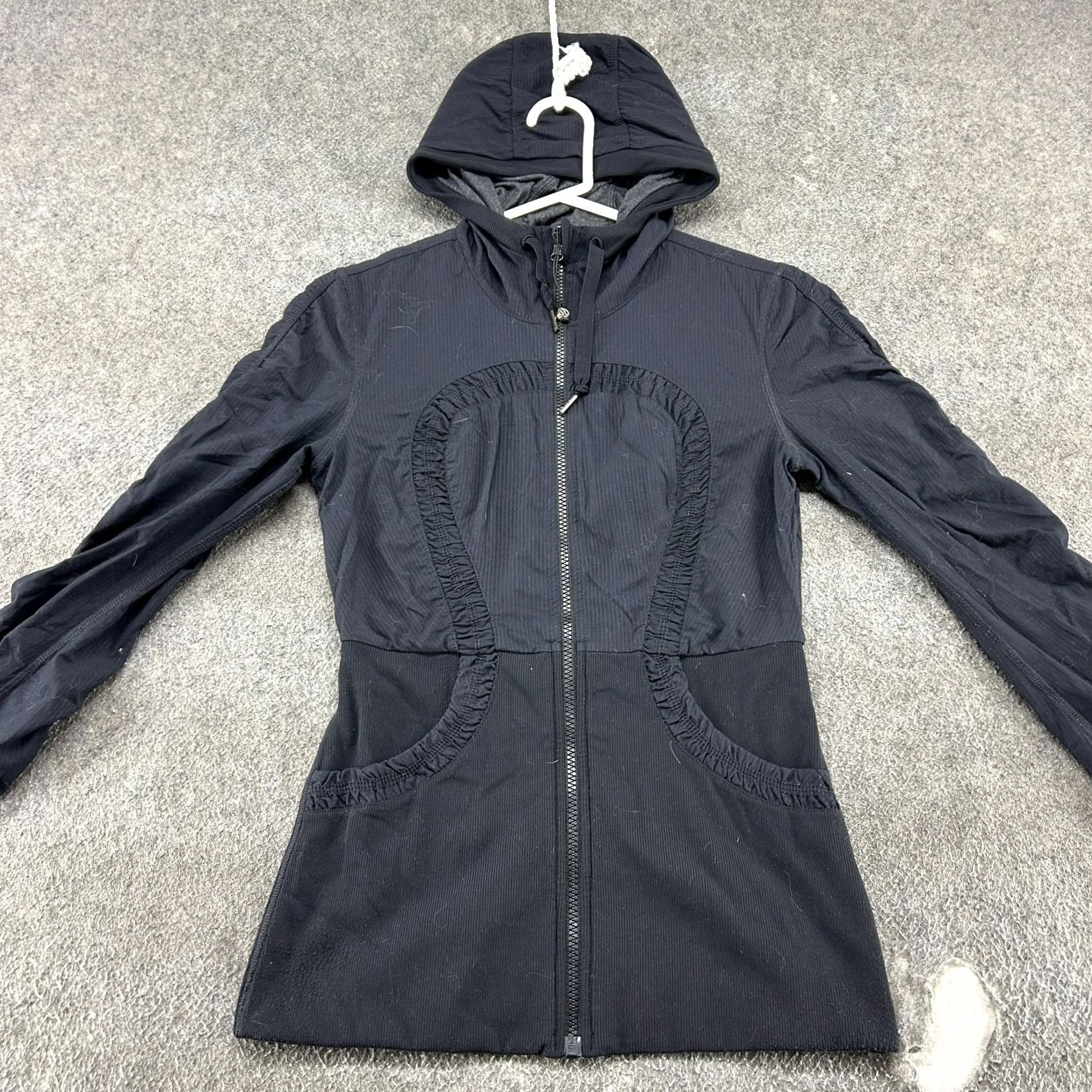 Lululemon Lululemon Hoodie Womens 6 Black Fleece Stretch Full Zip Dance Studio Jacket Size M / US 6-8 / IT 42-44 - 3 Thumbnail