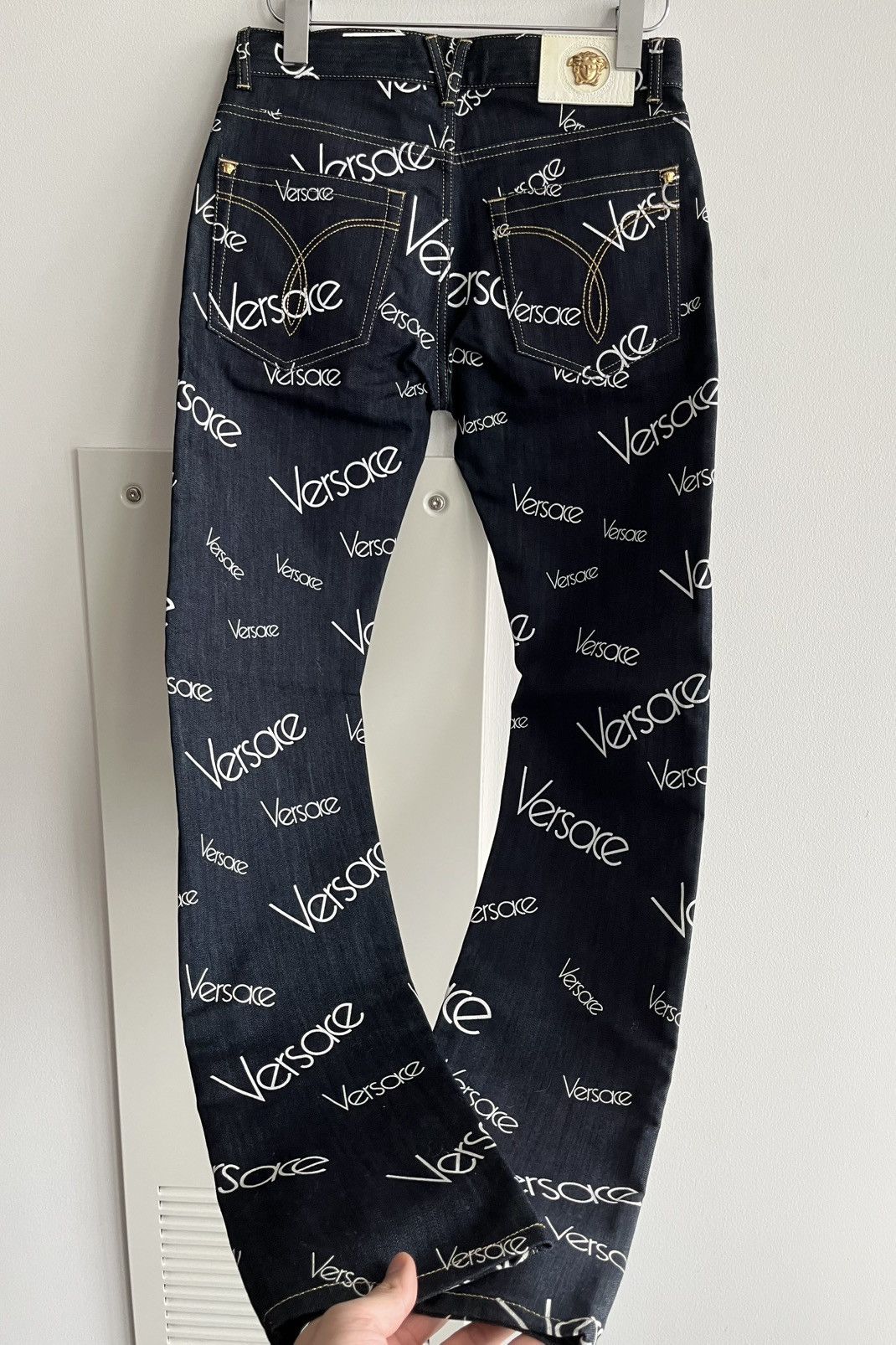 Versace Super Runway Versace Monogram Logo Denim Jeans Brand New Size US 29 - 2 Thumbnail
