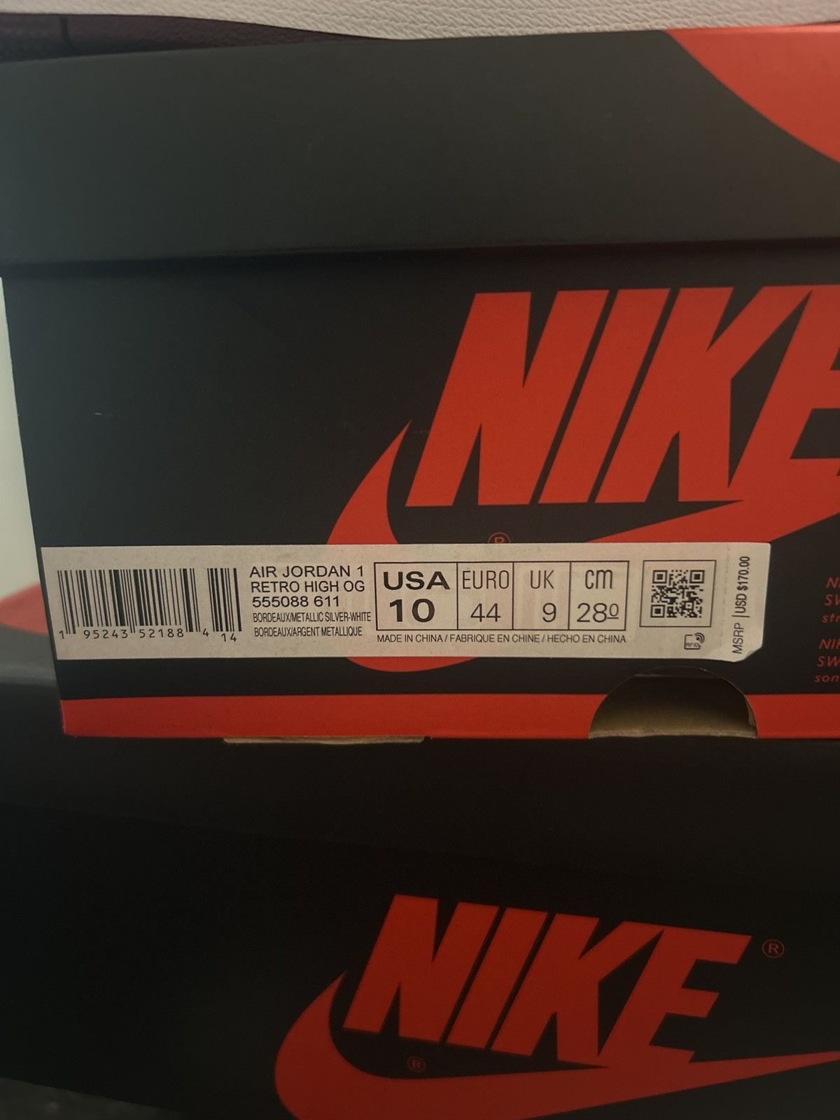 Jordan Brand Jordan 1 Bordeaux Size US 10 / EU 43 - 8 Thumbnail