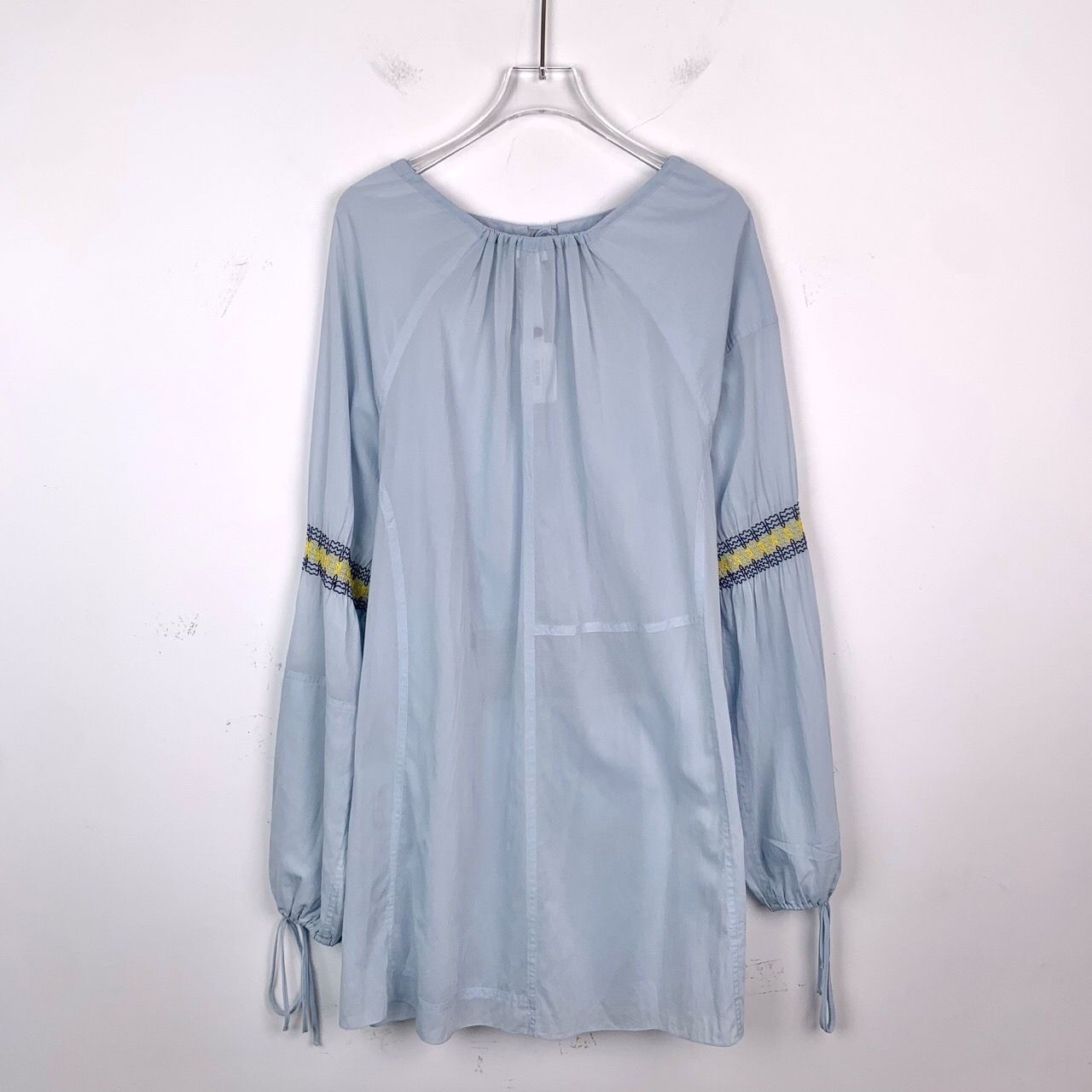 Loewe Loewe Bohemian-Style Round-Neck Blue Long-Sleeve Dress Size XXS / US 00 / IT 34 - 2 Thumbnail