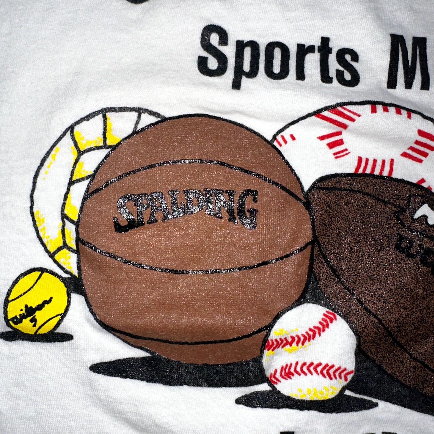 Spalding VINTAGE Belton Got Balls Spalding Basketball VTG T Shirt White Tank 80s 90s 70s Mens L White Crew Neck Short Sleeve Graphic Print Jeans? Size US L / EU 52-54 / 3 - 3 Thumbnail