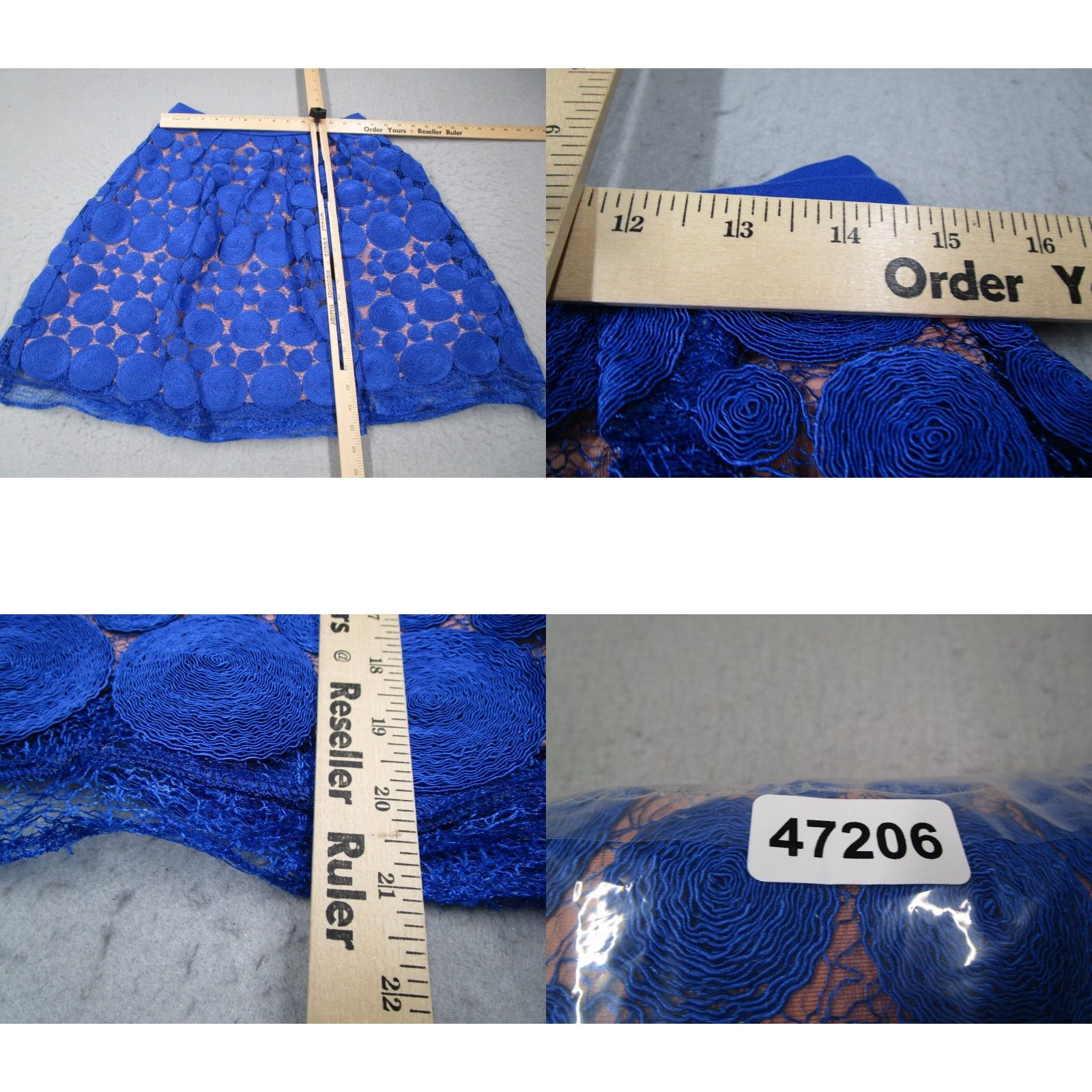 Anthropologie Eva Franco Skirt Women 6 Blue Lace Layered Embroidered Knee Length A-Line Casual Workwear Modern Bohemian 6 Womens Size 28" / US 6 / IT 42 - 8 Thumbnail