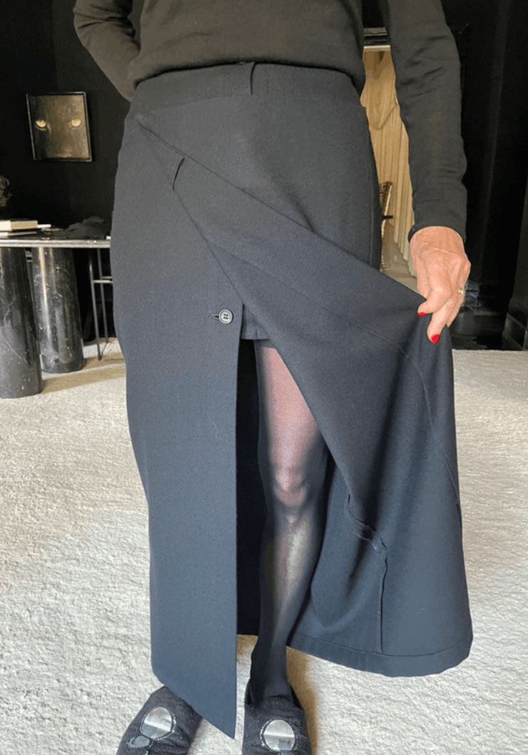 Vintage × Yohji Yamamoto Yohji Yamamoto Skirt Midi Maxi Wool Vintage Size 26" / US 2 / IT 38 - 7 Thumbnail