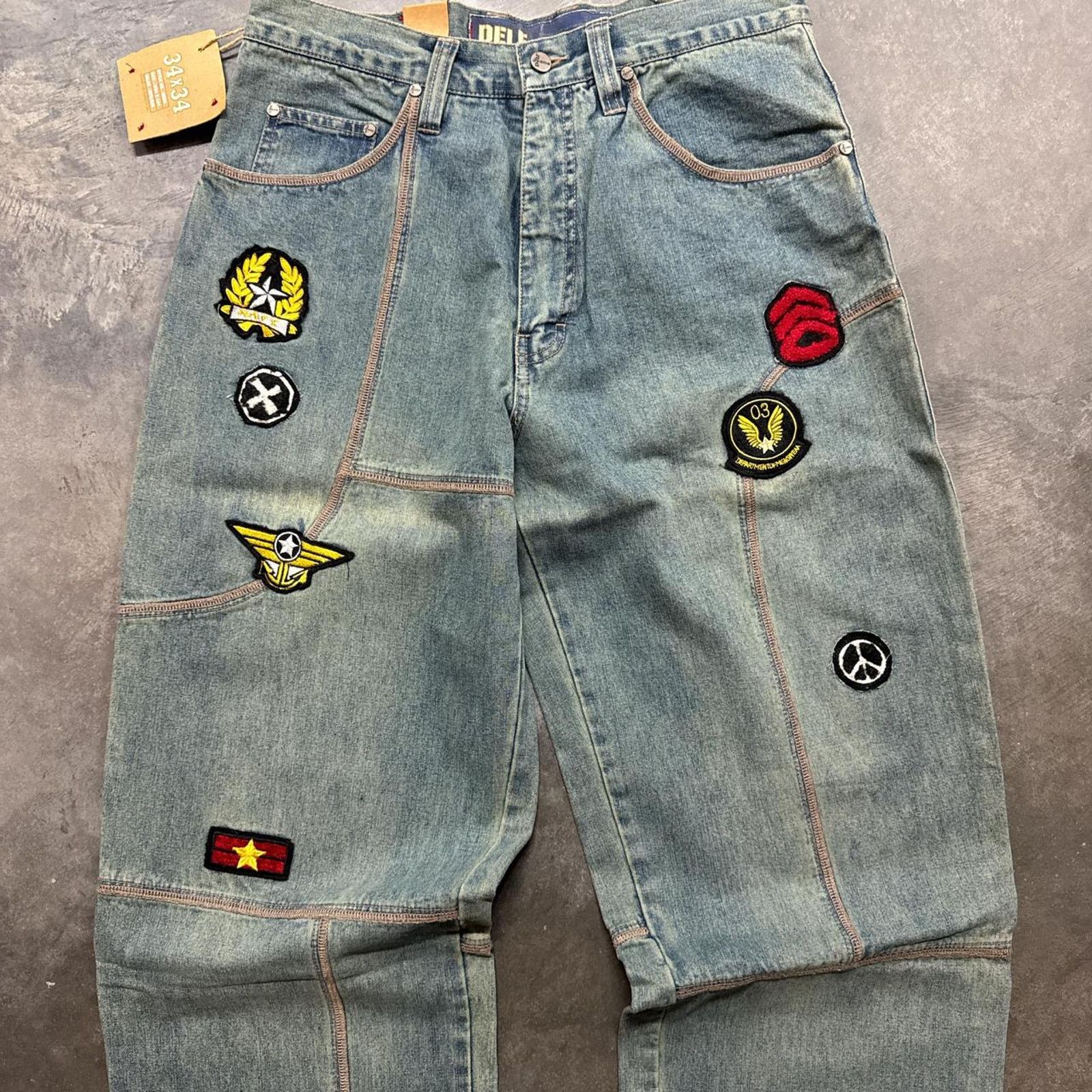 Vintage Vintage Y2K 90s Grunge Skater Cyber Dead Stock Baggy Jeans Size US 34 / EU 50 - 2 Thumbnail
